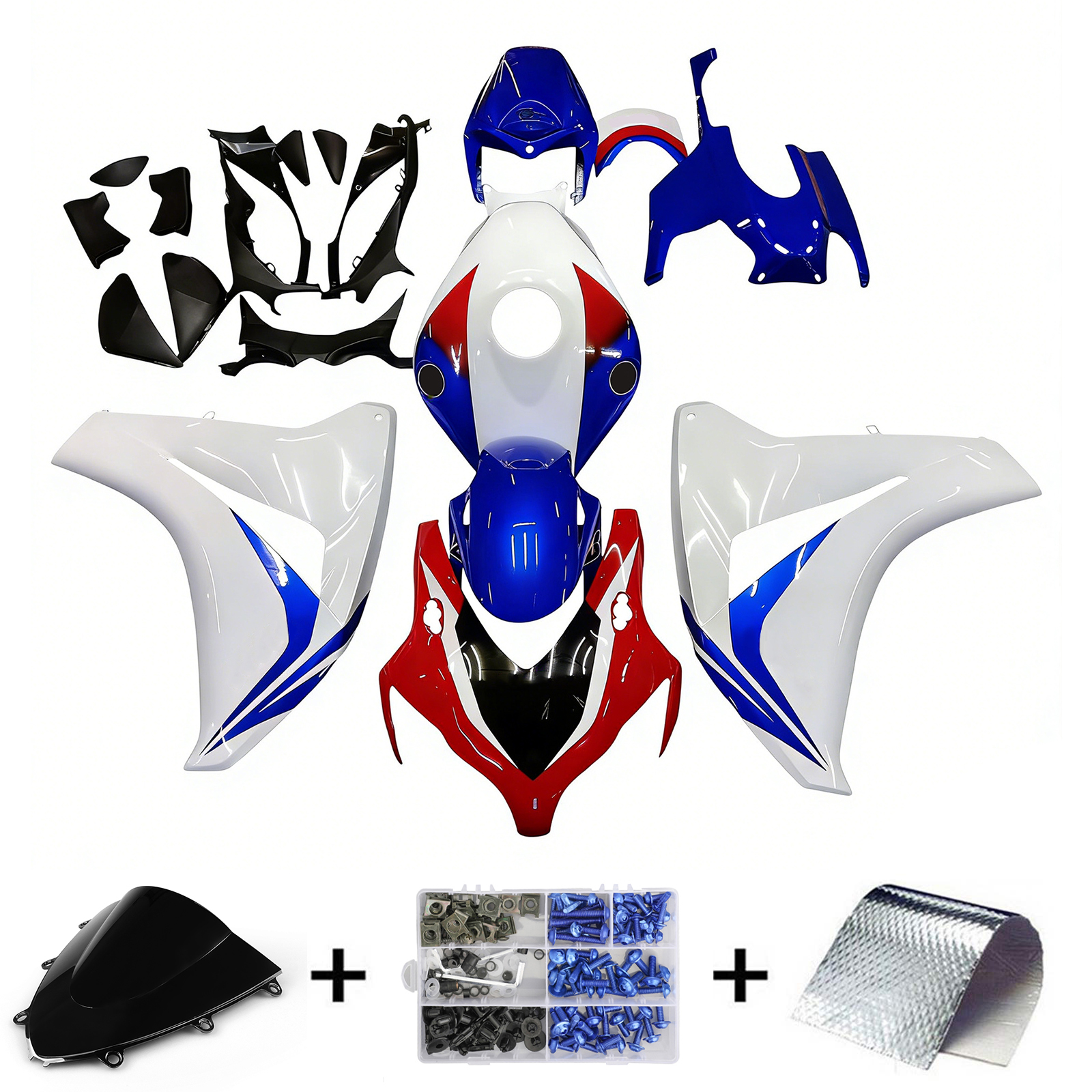 2008-2011 Honda CBR1000RR Amotopart Fairings Red White Blue HRC Racing Customs Fairing