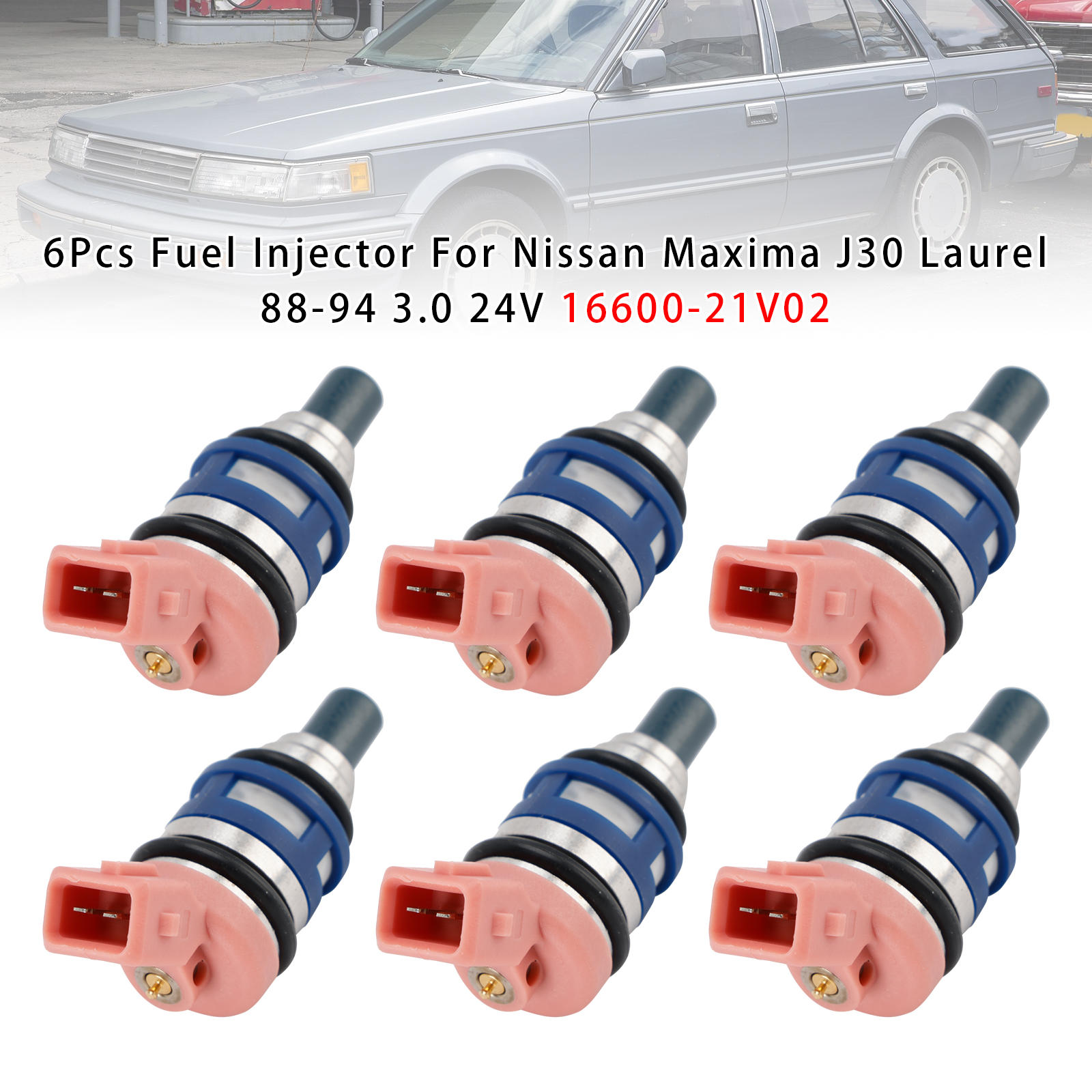1988-1994 Nissan Maxima J30 Laurel 3.0 24V 6Pcs Fuel Injector 16600-21V02 Generic