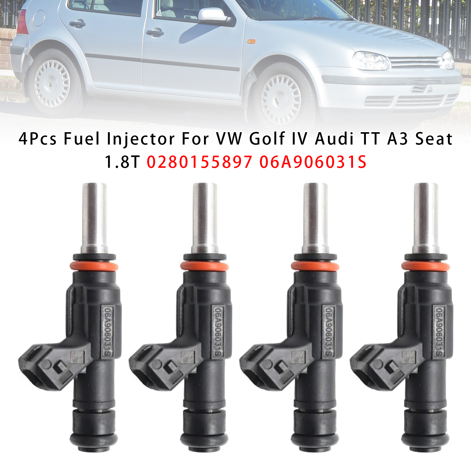 1997-2000 Skoda Octavia I 4Pcs Fuel Injector 0280155897 06A906031S Generic