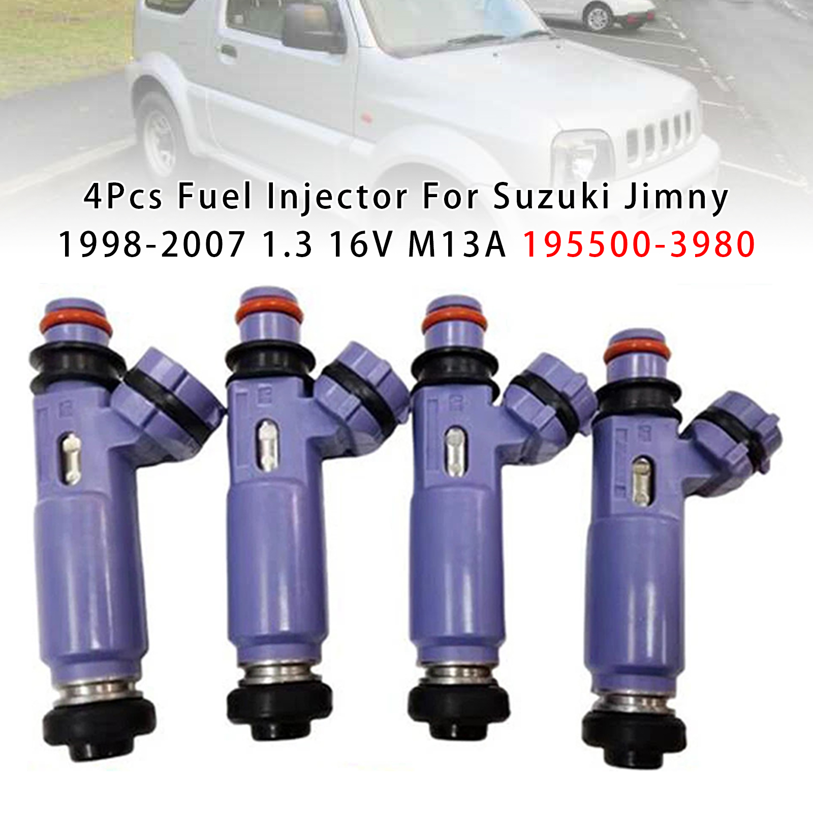 1998-2007 Suzuki Jimny 1.3 16V M13A 60KW 4Pcs Fuel Injector 195500-3980 Generic