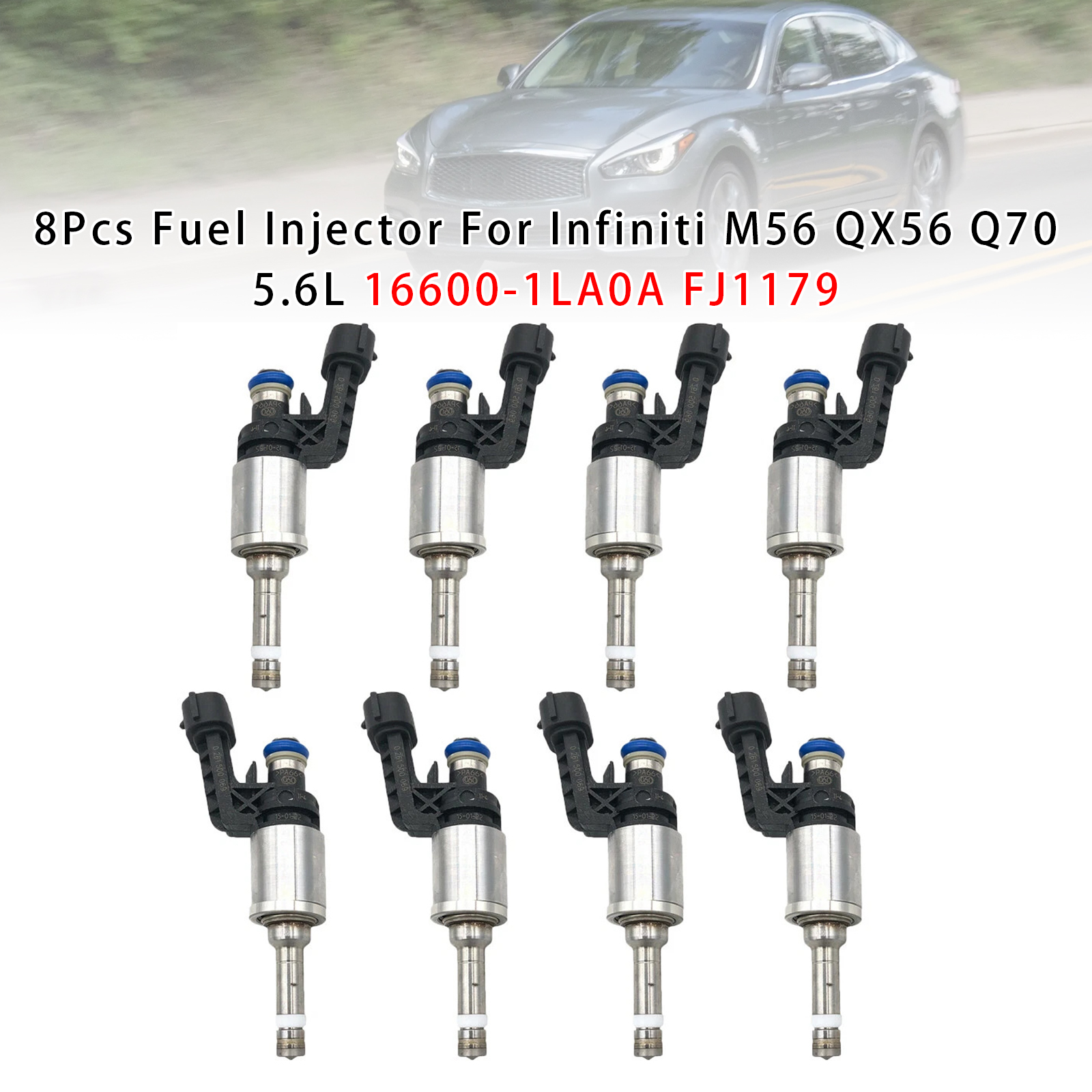 2011-2017 Infiniti Q70 QX80 QX56 M56 8Pcs Fuel Injector 16600-1LA0A FJ1179 Generic