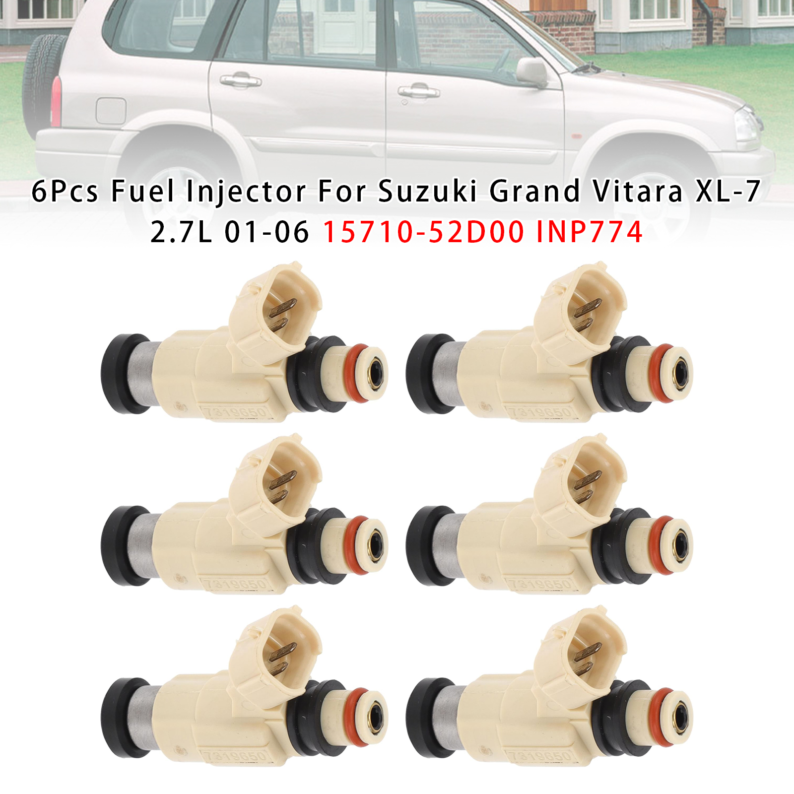 2002-2006 Suzuki XL-7 2.7L 6Pcs Fuel Injector 15710-52D00 INP774 Generic