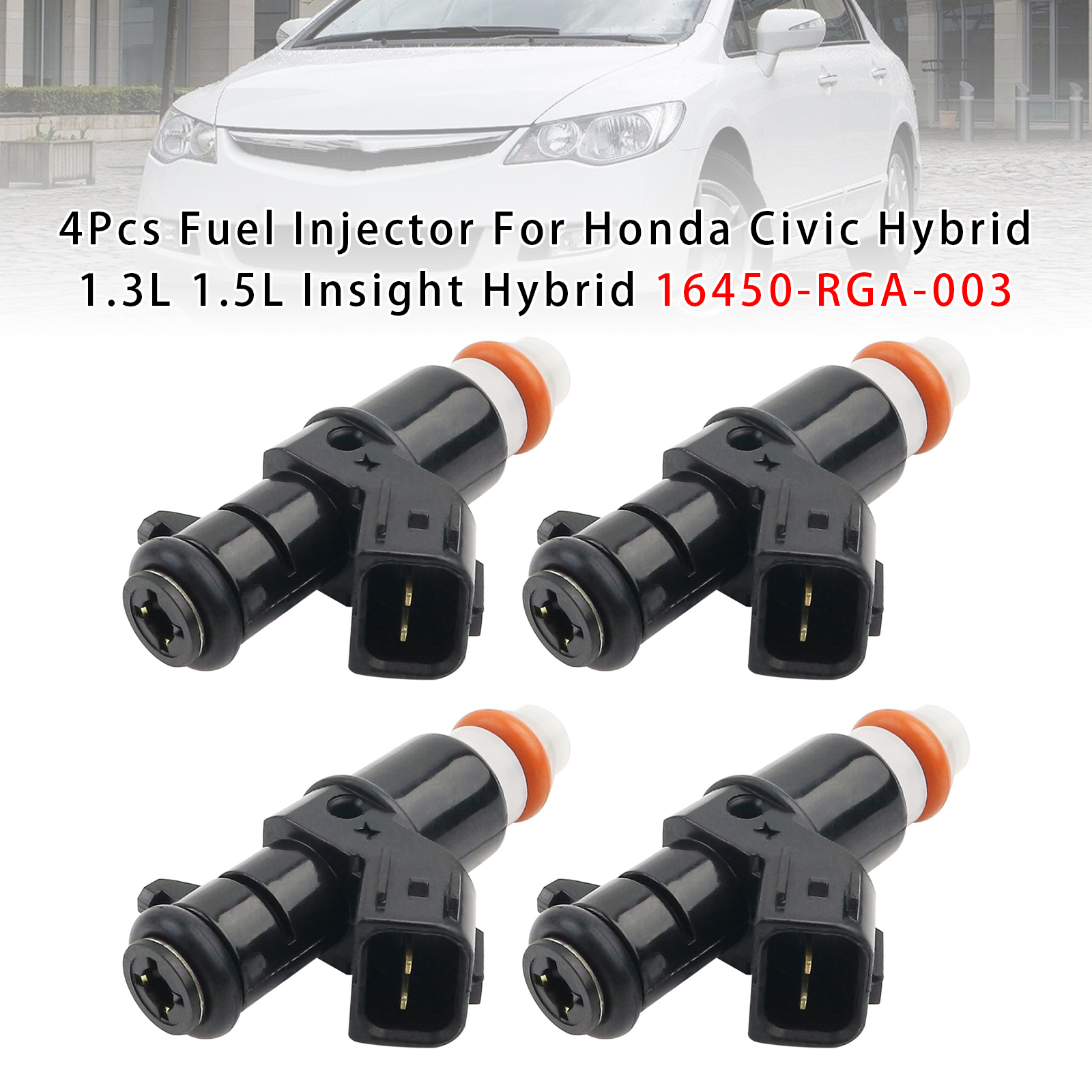 2003-2015 Honda Civic Hybrid 1.3L 1.5L 4Pcs Fuel Injector 16450-RGA-003 Generic