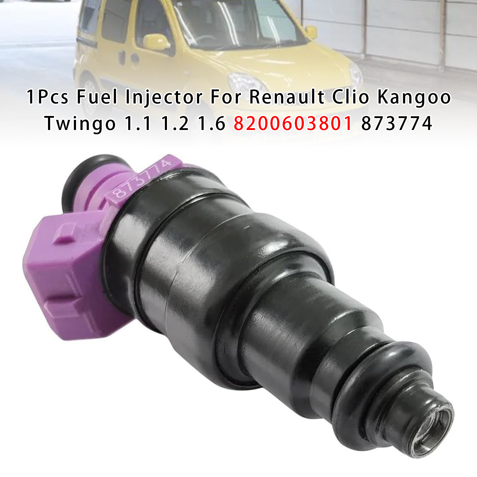 1993-2014 Renault Clio Kangoo Twingo 1.1 1.2 1.6 1Pcs Fuel Injector 8200603801 873774 Generic