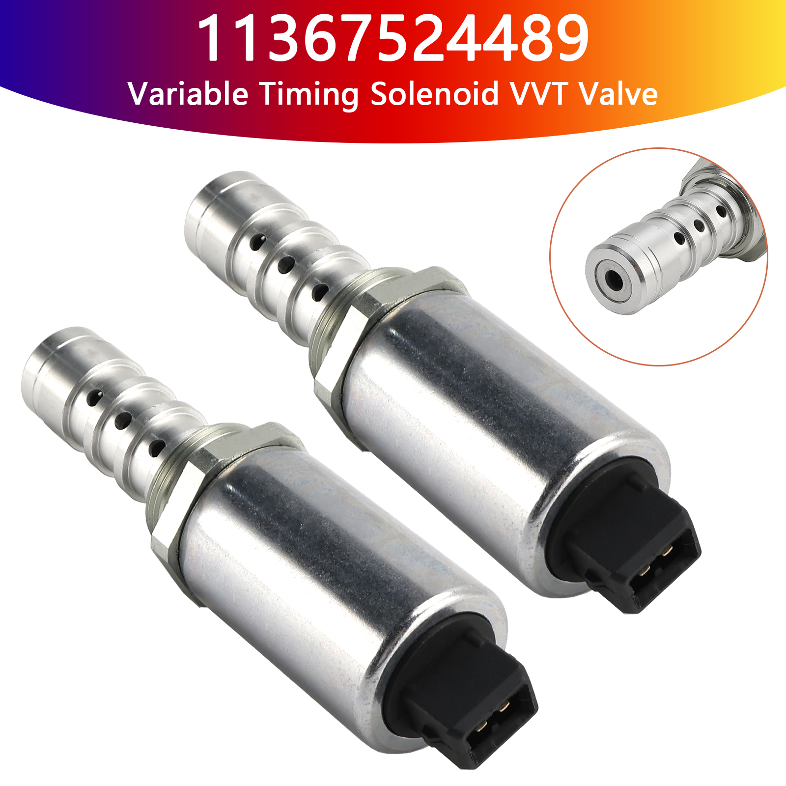 1999-2003 BMW 540I 740I 740IL BASE SEDAN 4-DOOR 2PCS Variable Timing Solenoid VVT Valve 11367524489 Generic