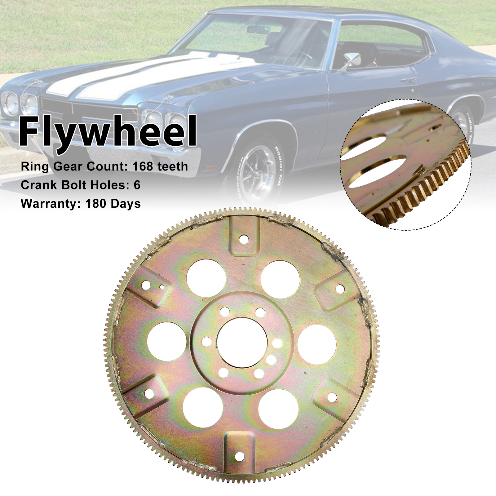 1970-1990 Chevy 454 168-Teeth Steel Flexplate 1845400 Generic