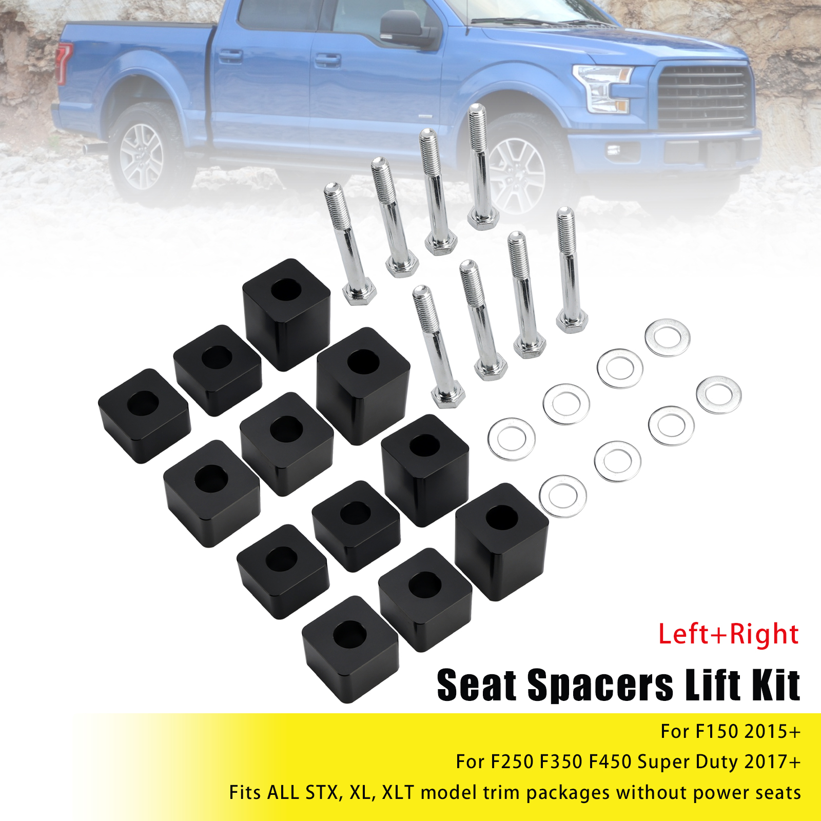 2015+ F150 2x Seat Lift Kit 4/5"-2.4" Generic