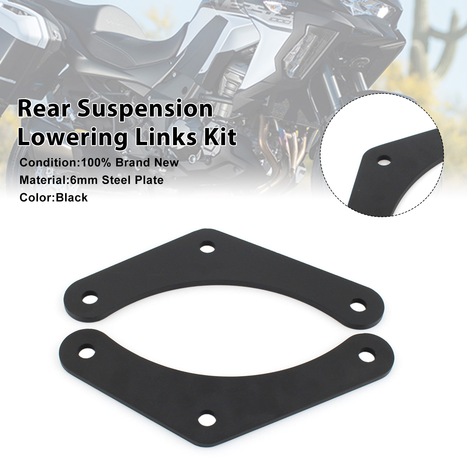 2019-2023 Kawasaki Versys 1000 SE Rear Suspension Lowering Links Kit Black Generic
