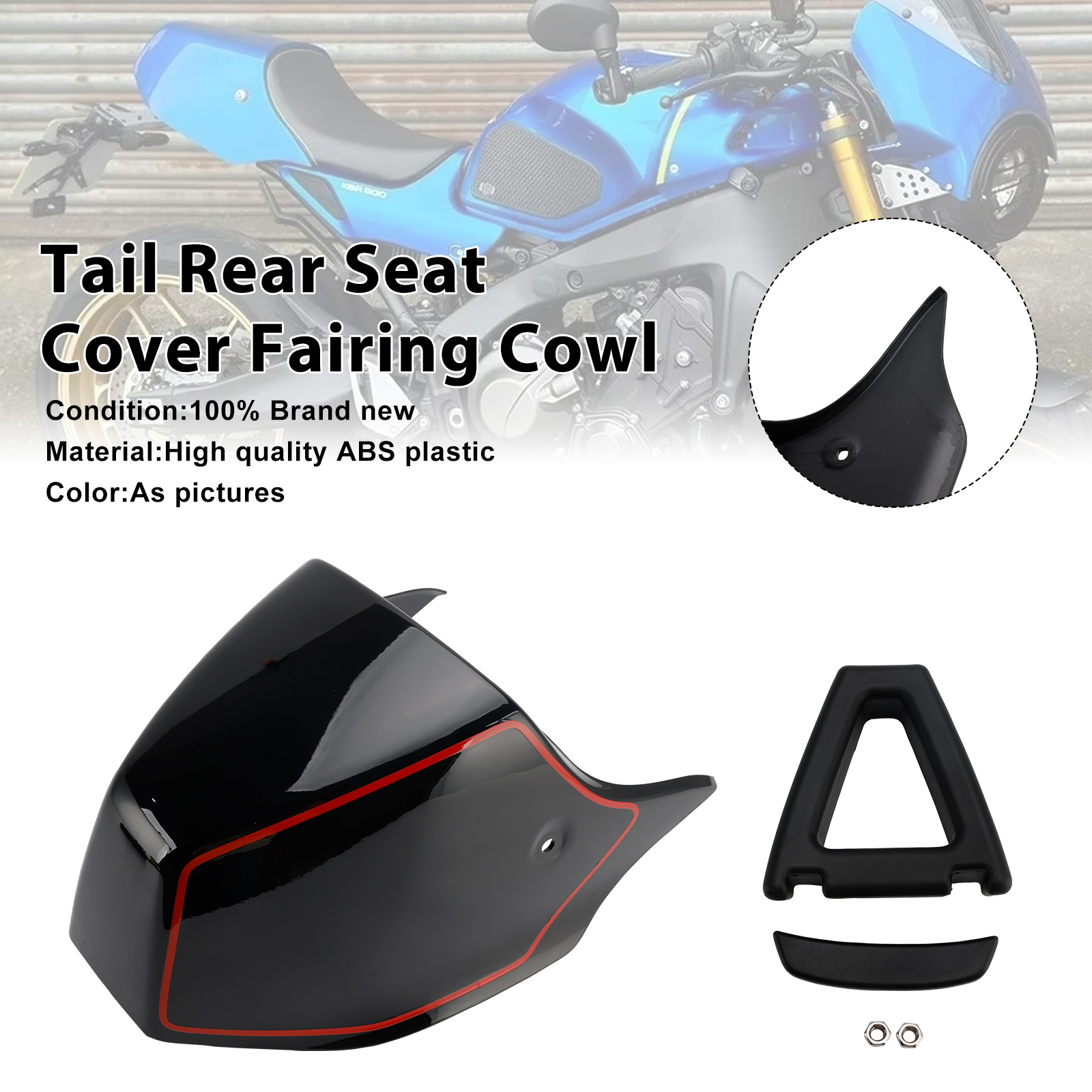 2022-2025 Yamaha XSR900 Tail Rear Seat Cover Fairing Cowl Black Generic