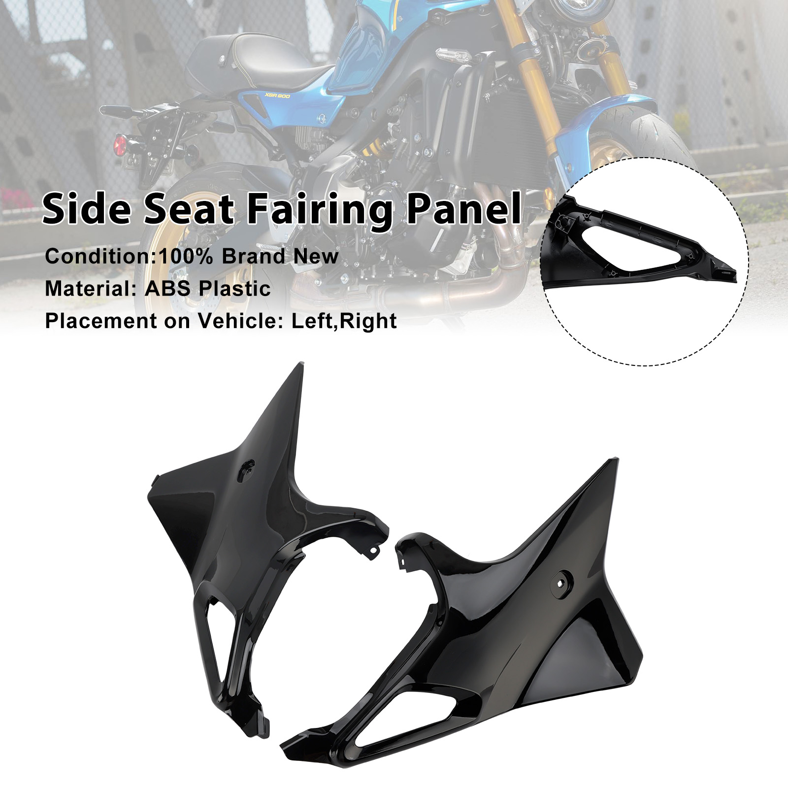 2022-2025 Yamaha XSR900 Side Seat Fairing Panel Black Generic
