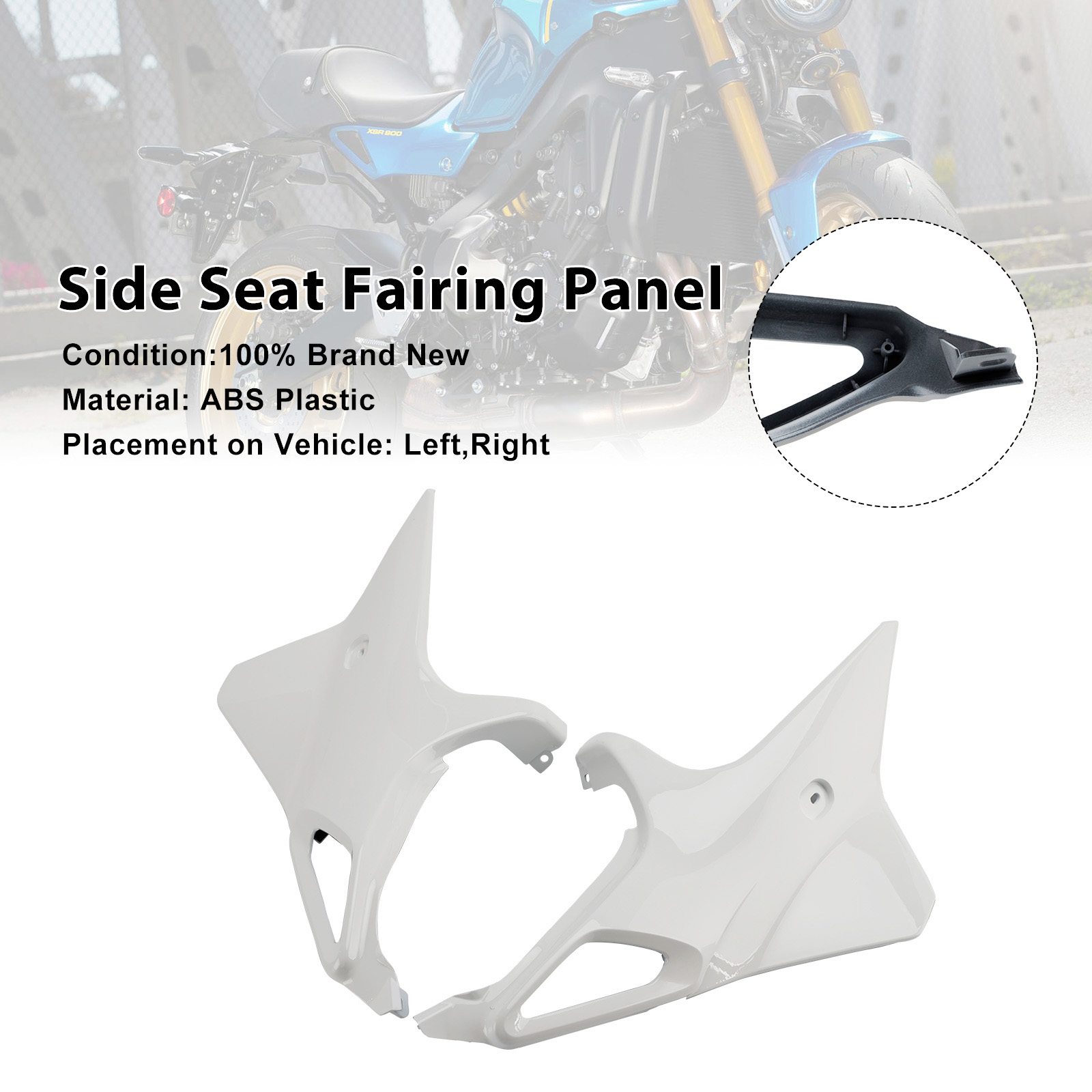2022-2025 Yamaha XSR900 Side Seat Fairing Panel White Generic