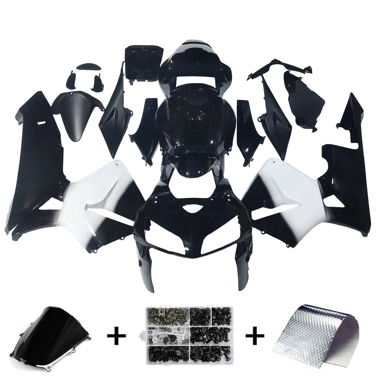 2005-2006 Honda CBR600RR Amotopart Fairings Black West Racing Customs Fairing