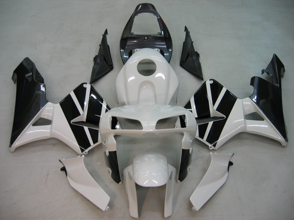 2005-2006 Honda CBR600RR Amotopart Fairings White & Black CBR Racing Customs Fairing