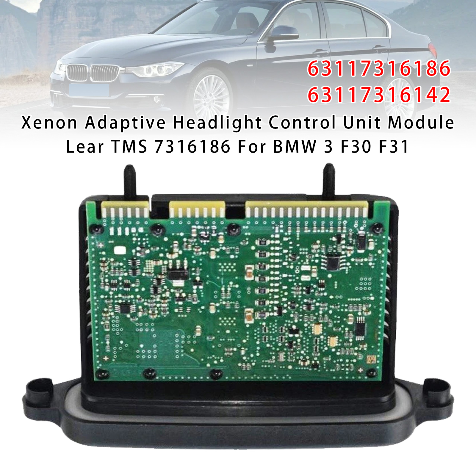 2012-2016 BMW 3 Series F31 Xenon Adaptive Headlight Control Unit Module Lear TMS 7316186 Generic