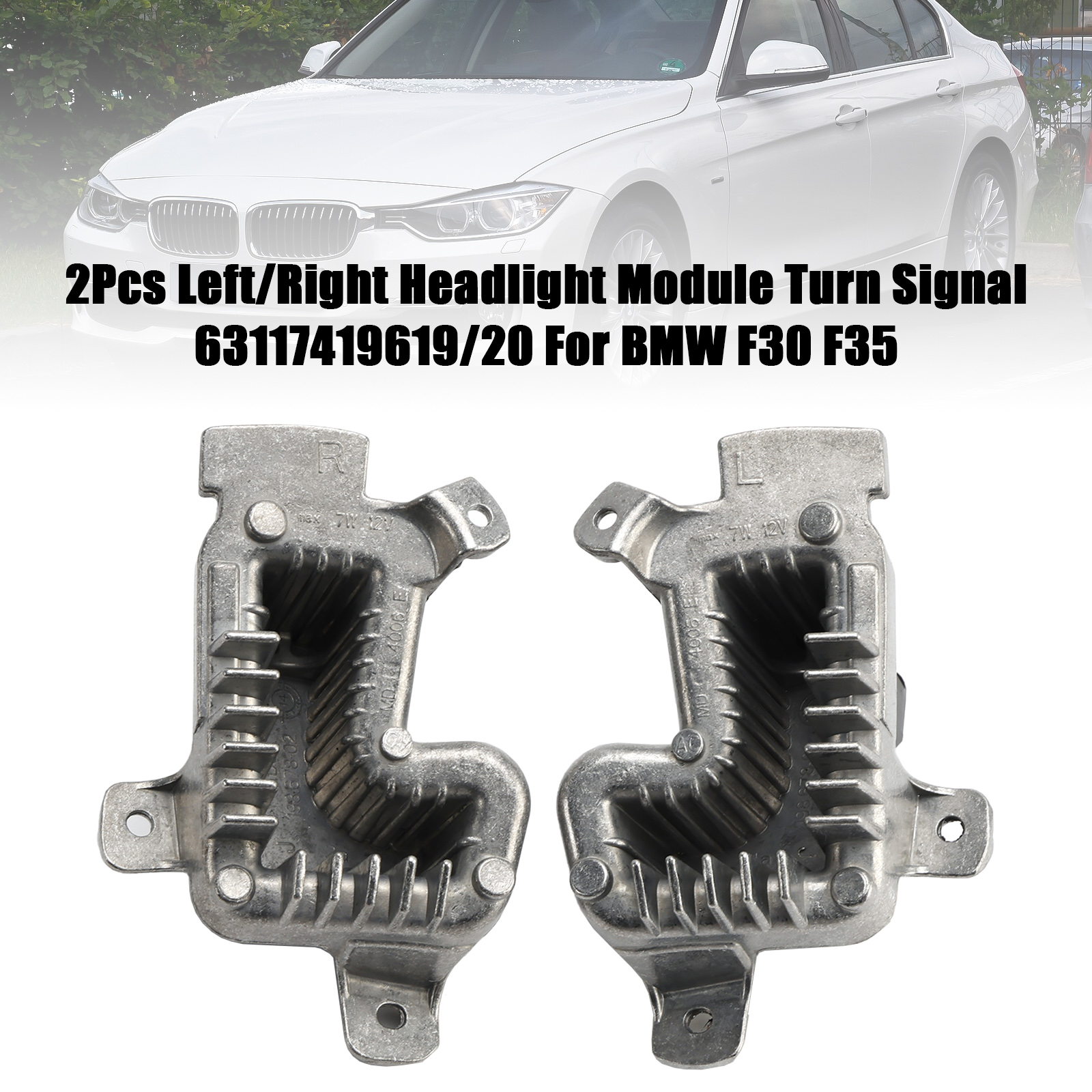 2012-2017 BMW F30 F35 320i 328i 335i 2Pcs Left/Right Headlight Module Turn Signal 63117419619 Generic