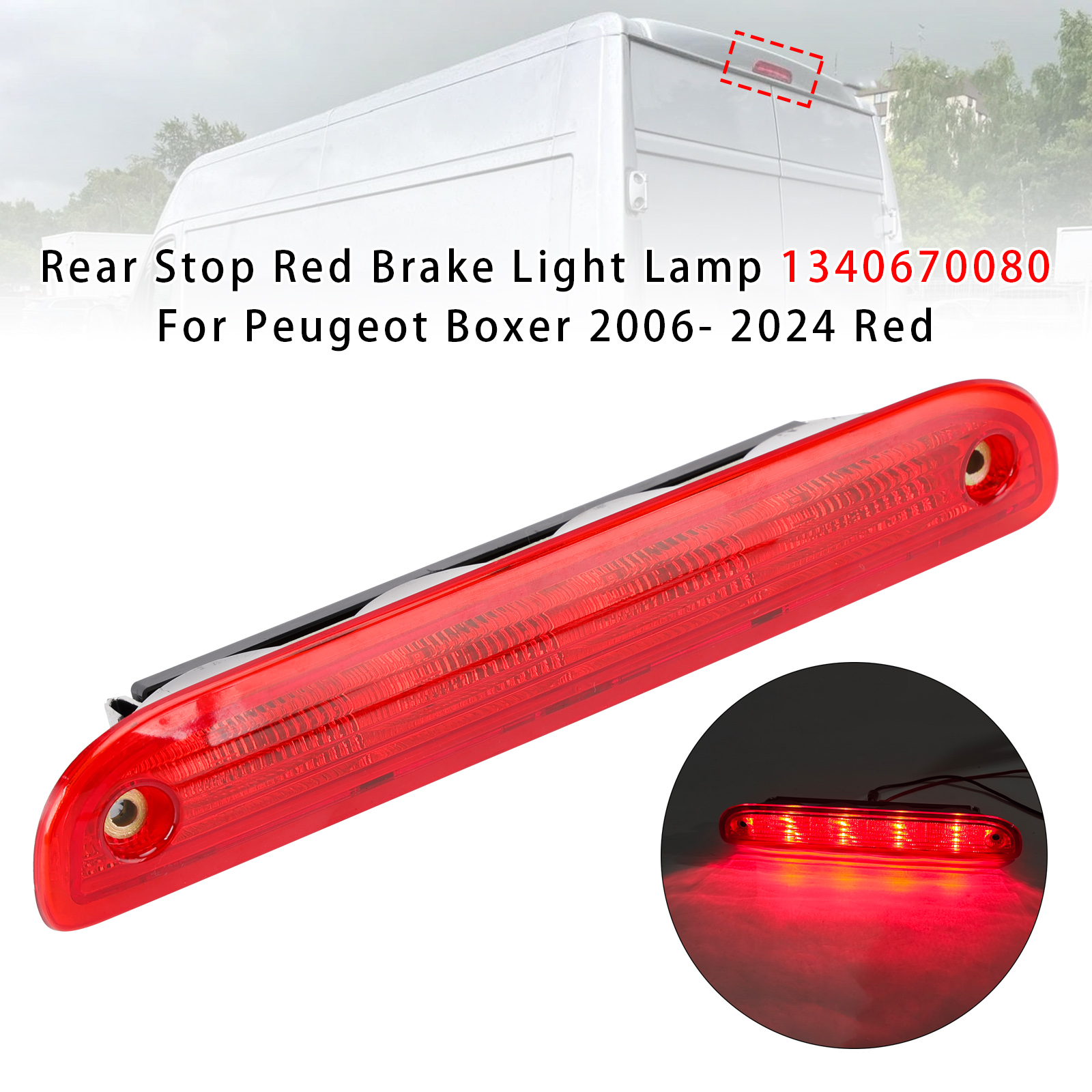 2007-2023 CITROEN RELAY Rear Stop Red Brake Light Lamp 1340670080 Generic