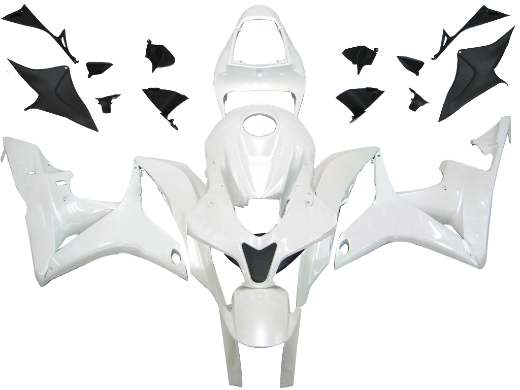 2007-2008 Honda CBR600RR Amotopart Fairings White CBR Racing Customs Fairing
