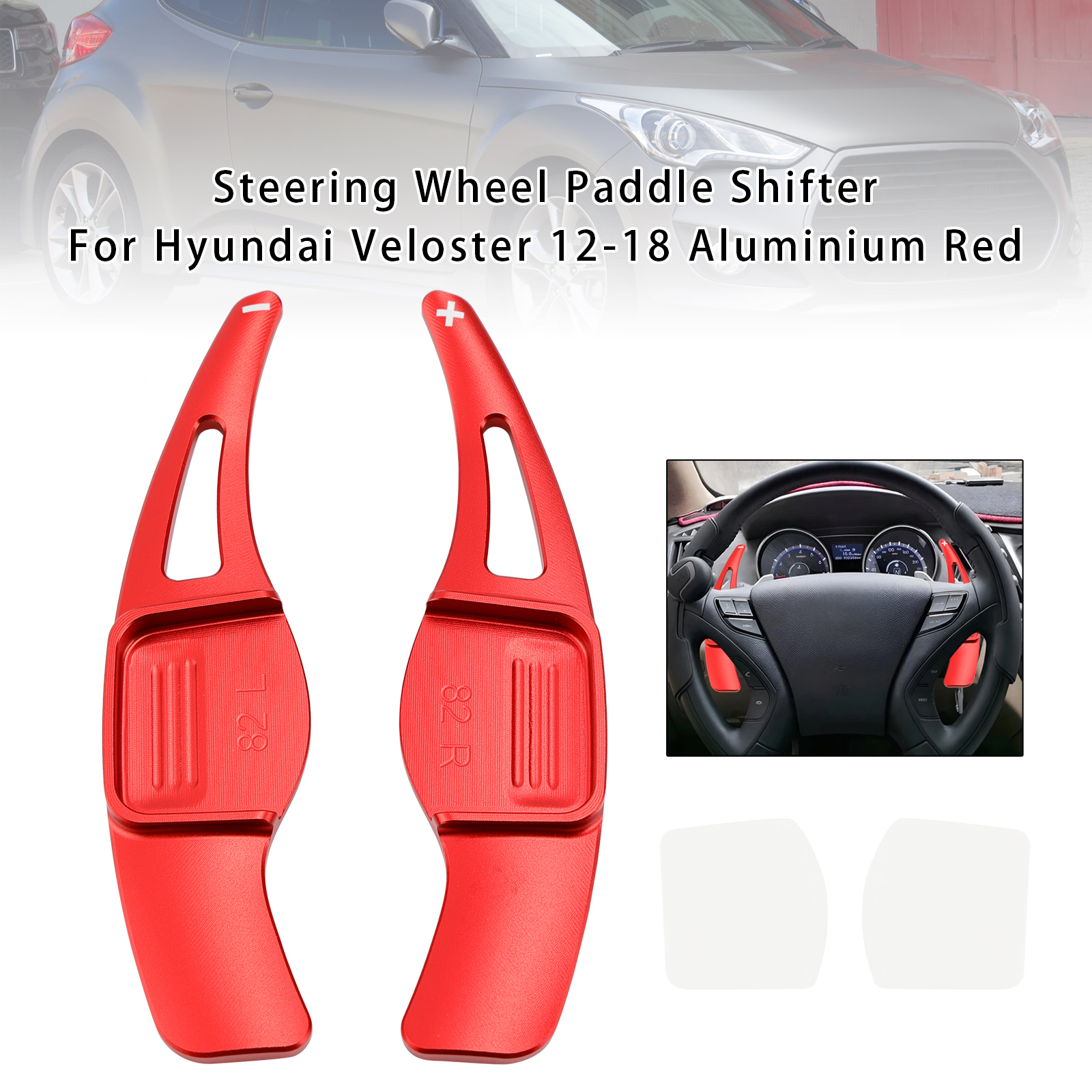 2012-2018 Hyundai 1st Gen Veloster Steering Wheel Paddle Shifter Red Generic