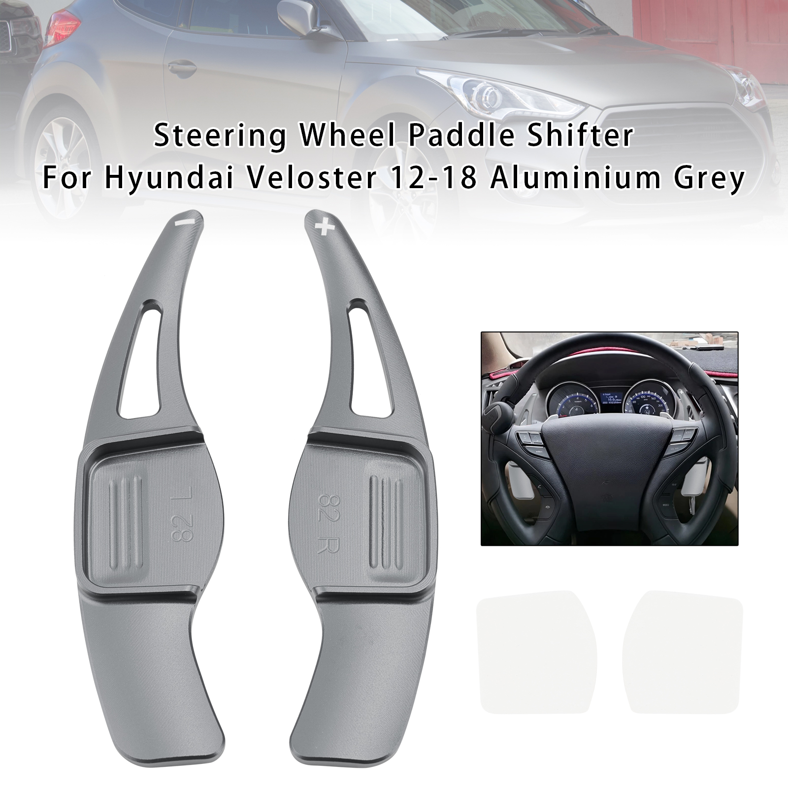 2012-2018 Hyundai 1st Gen Veloster Steering Wheel Paddle Shifter Grey Generic