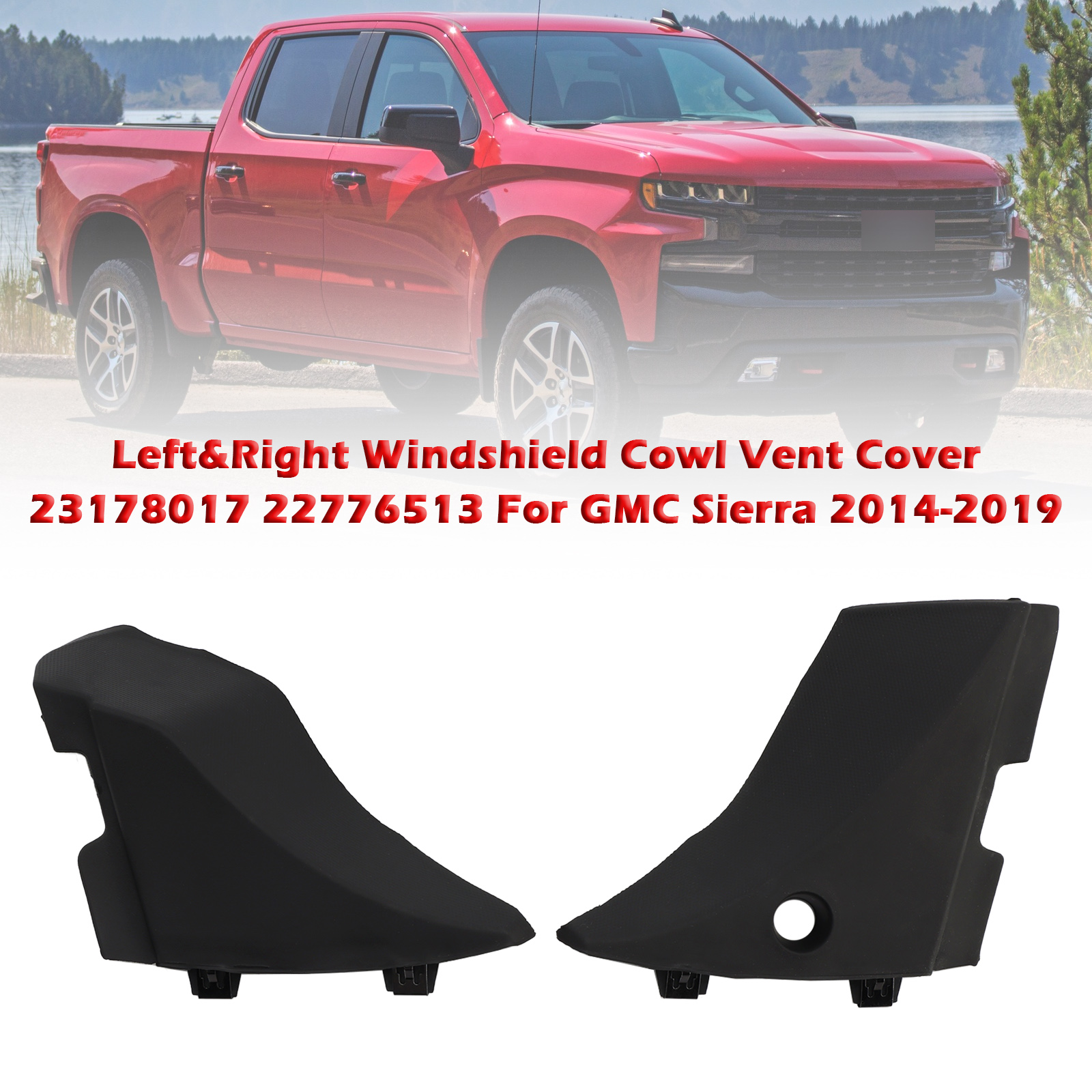 2014-2019 GMC Sierra 1500 Left & Right Windshield Cowl Vent Cover 23178017 22776513 Generic