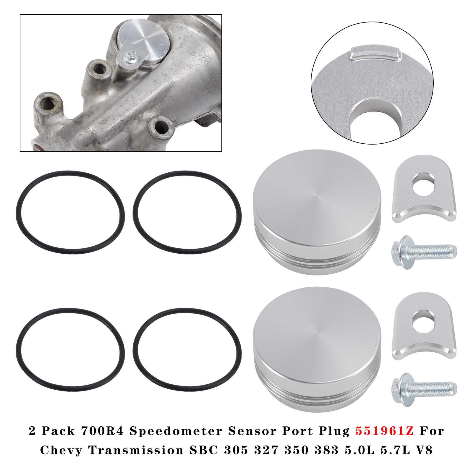 Chevy Transmission SBC 305 327 350 383 5.0L 5.7L V8 2 Pack 700R4 Speedometer Sensor Port Plug 551961Z Generic