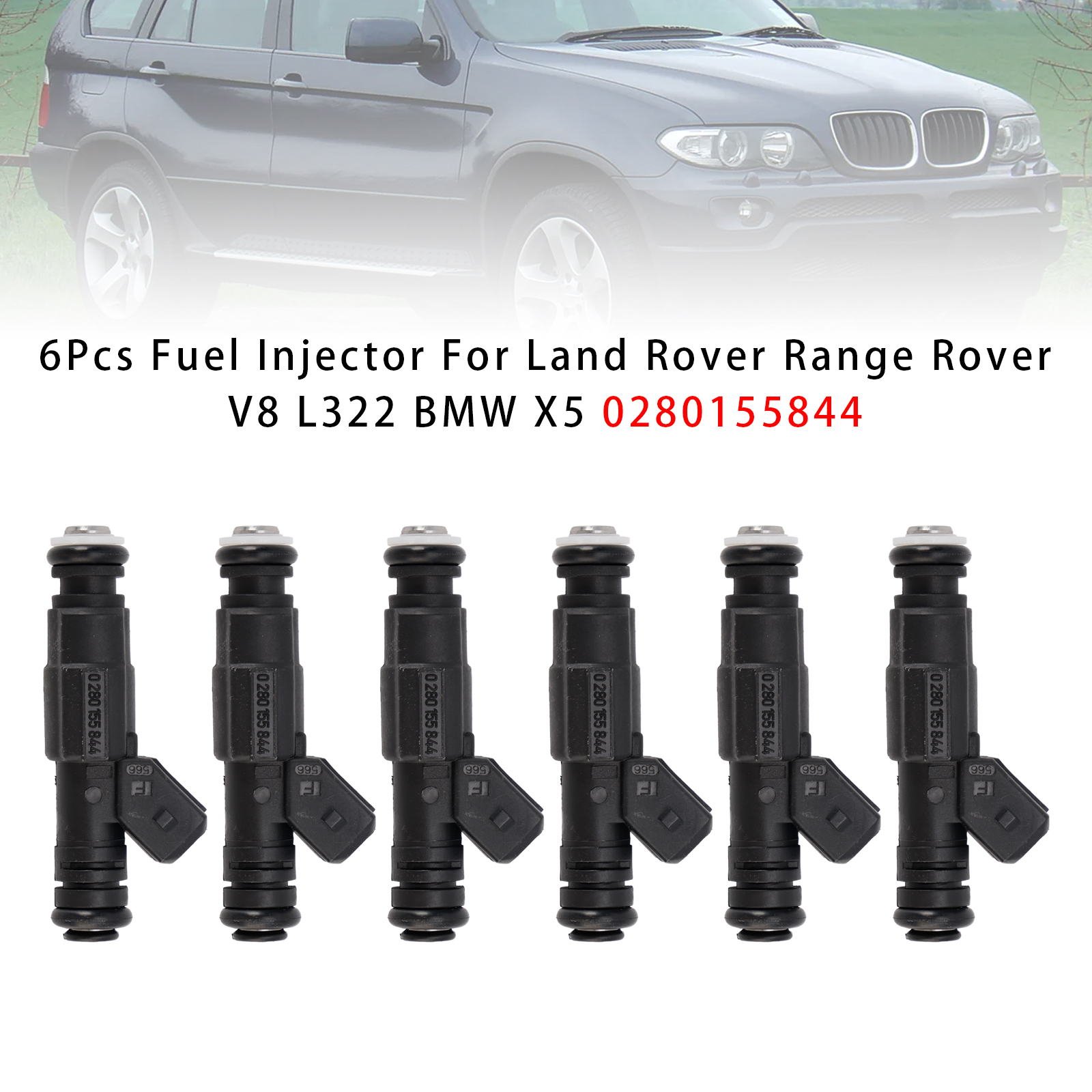 2004-2010 Jeep Cherokee Commander Grand Cherokee 6Pcs Fuel Injector 0280155844 Generic