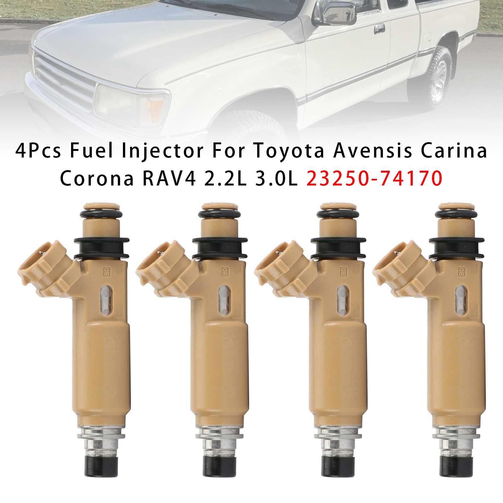 1994-2003 Toyota Avensis Carina Corona RAV4 2.2L 3.0L 4Pcs Fuel Injector 23250-74170