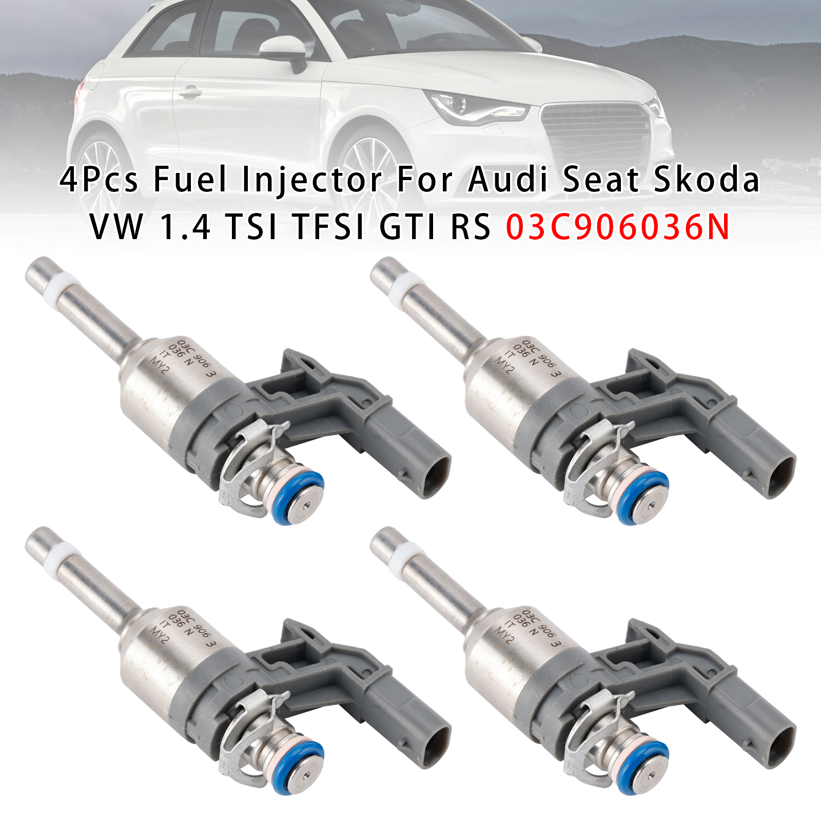 2011-2015 Audi A1 Petrol 4Pcs Fuel Injector 03C906036N Generic