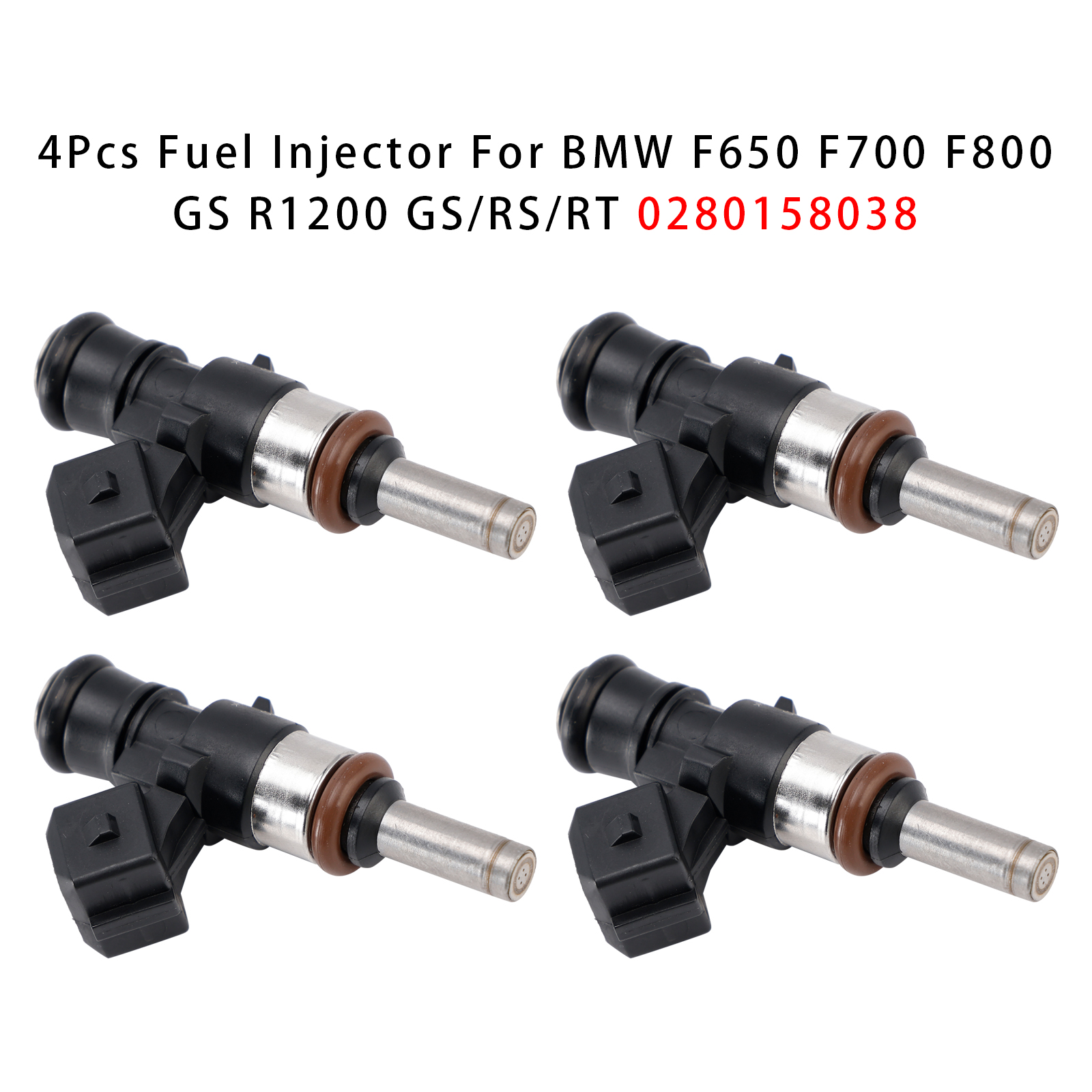 2006-2013 BMW F650 F700 F800 GS R S ST 4Pcs Fuel Injector 0280158038 Generic