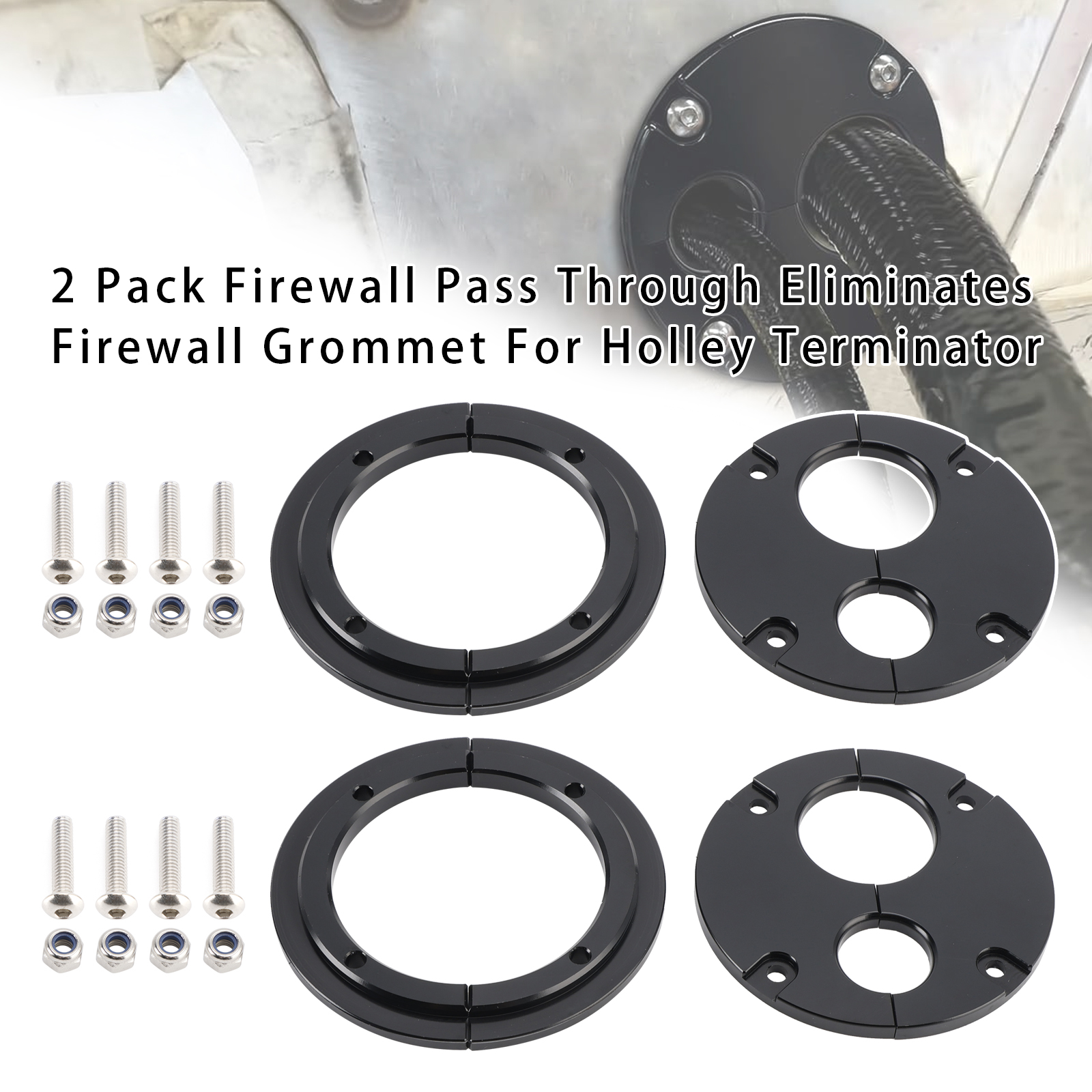 2 Pack Firewall Pass Through Eliminates Firewall Grommet For Holley Terminator