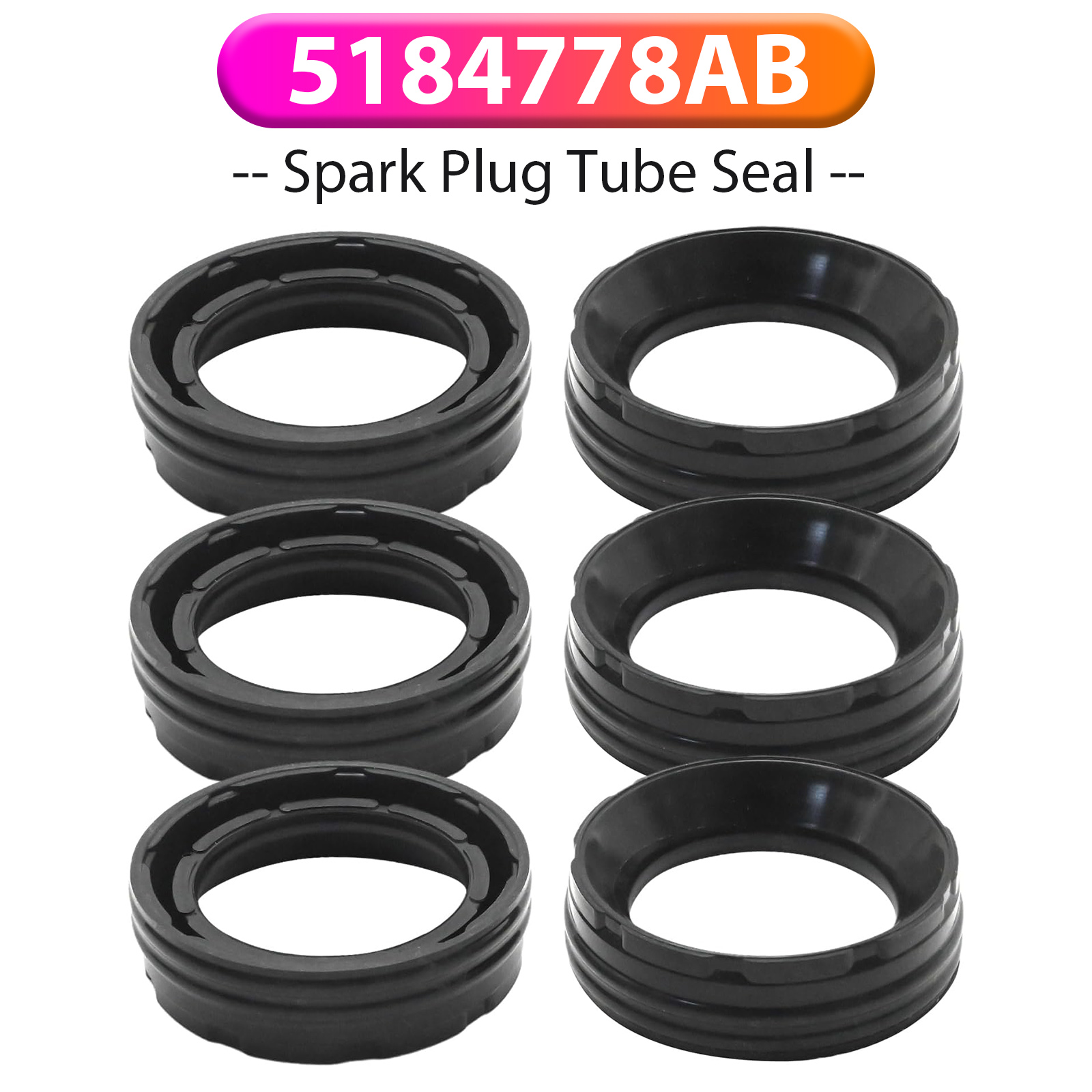 2012-2024 Jeep Cherokee/Wrangler 6Pcs Spark Plug Tube Seal 5184778AB Generic