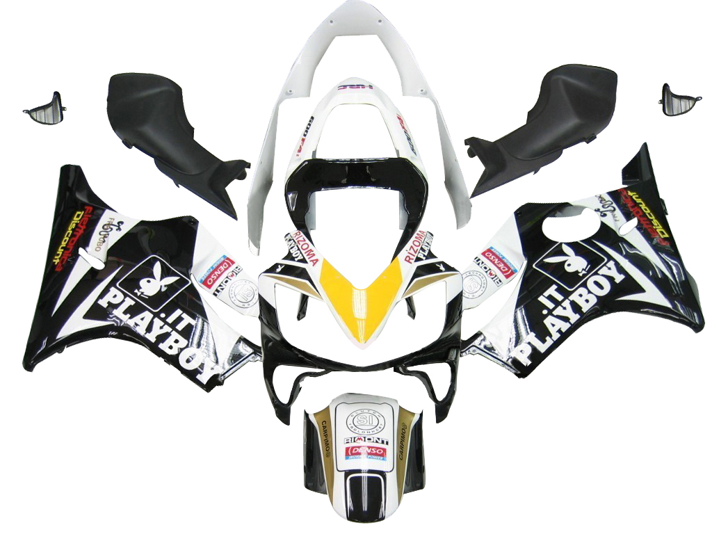 2001-2003 Honda CBR 600 F4i Amotopart Fairings Black & White Playboy Racing Customs Fairing