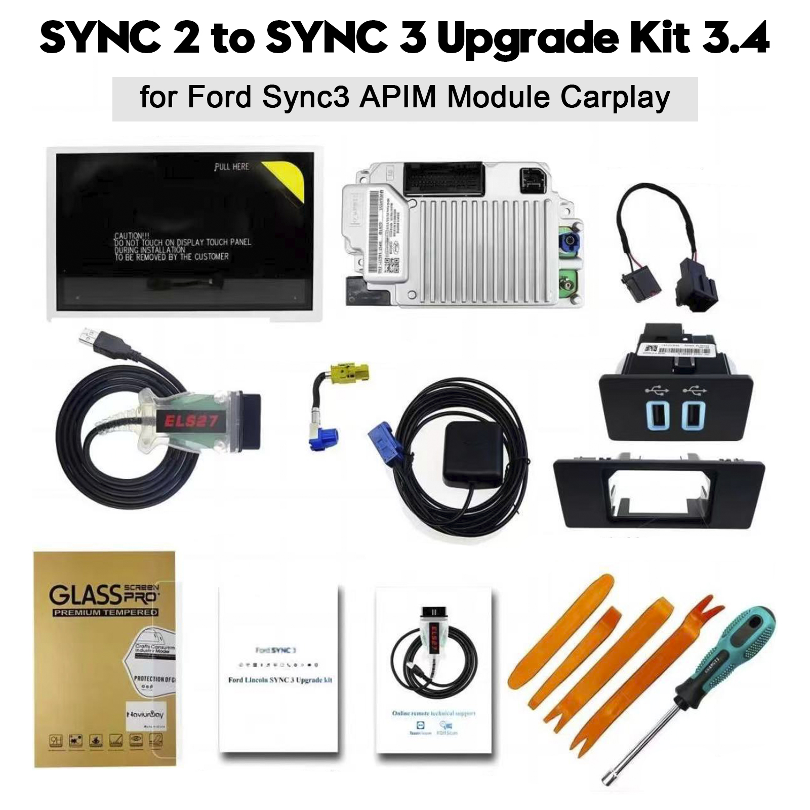 SYNC 2 to SYNC 3 Upgrade Kit 3.4 for Ford Sync3 APIM Module Carplay