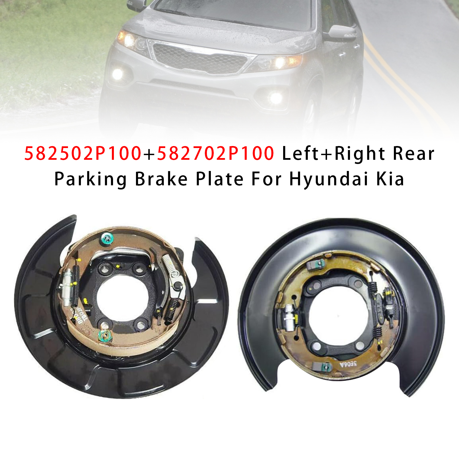 2010-2012 Hyundai Santa Fe Left+Right Rear Parking Brake Plate 582502P100+582702P100 Generic