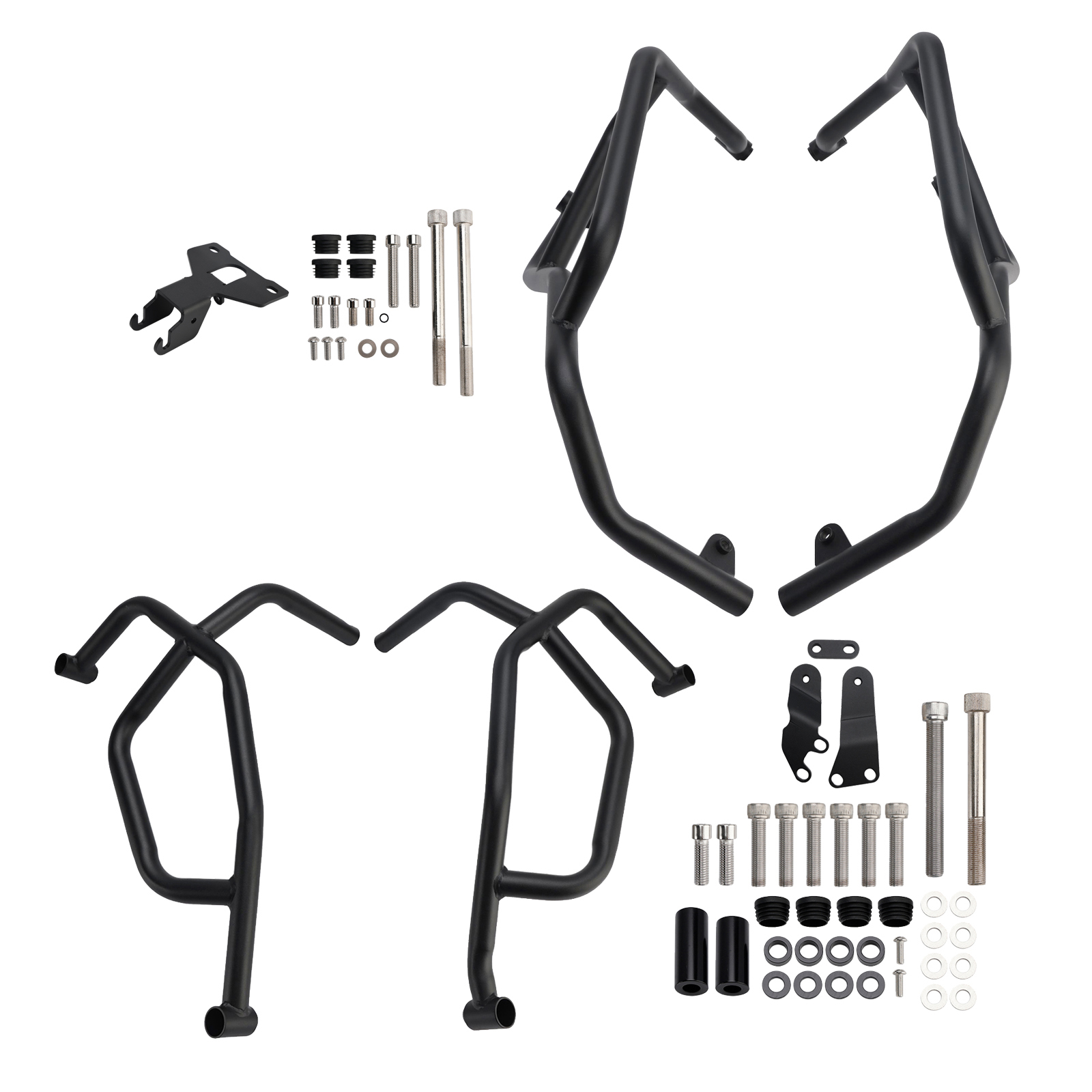 2021-2025 Yamaha Tracer 7 Upper + Lower Engine Guard Frame Crash Bar Kit Black Generic