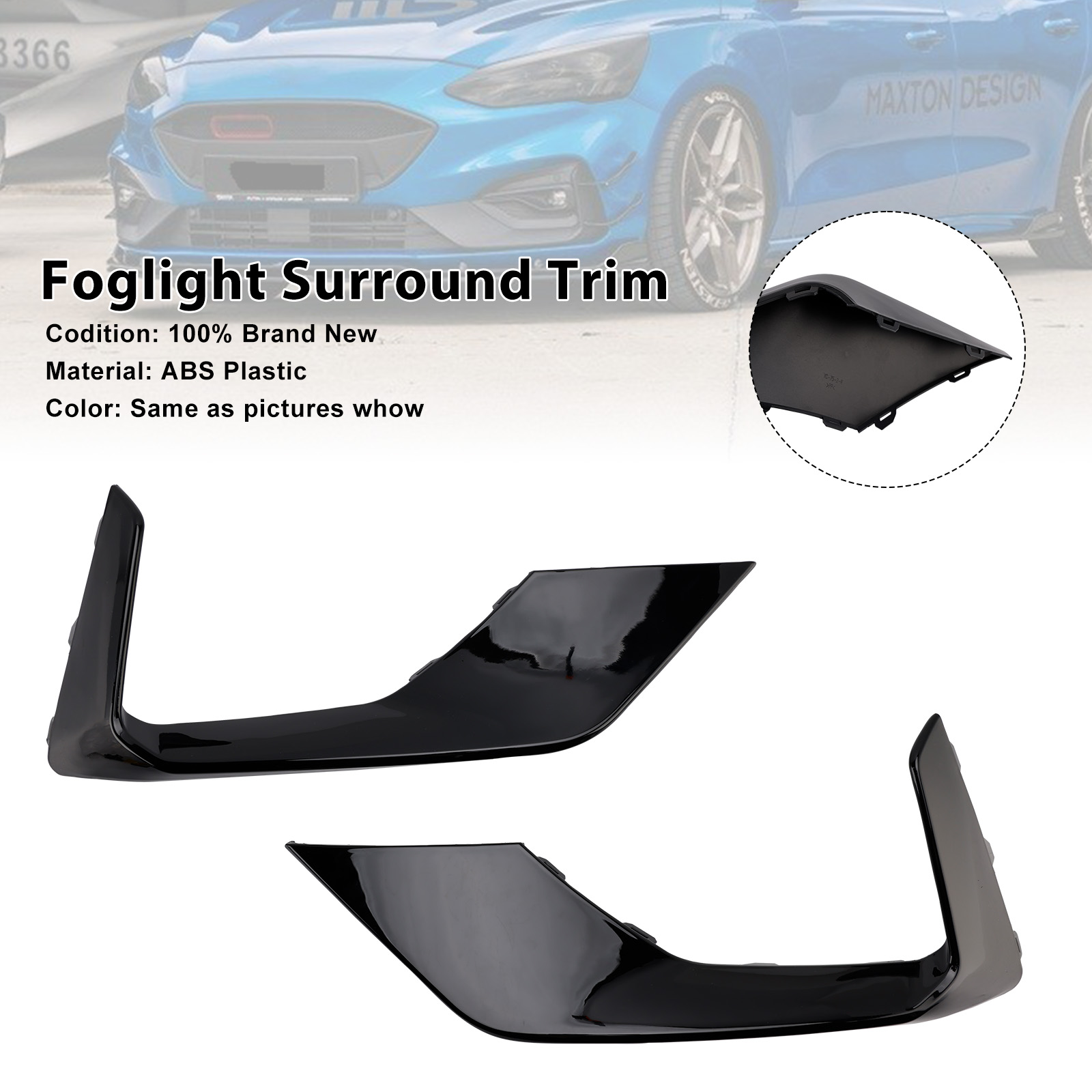 2018-2021 Ford Focus ST+ST LINE MK4 1* Foglight Surround Trim Black Generic