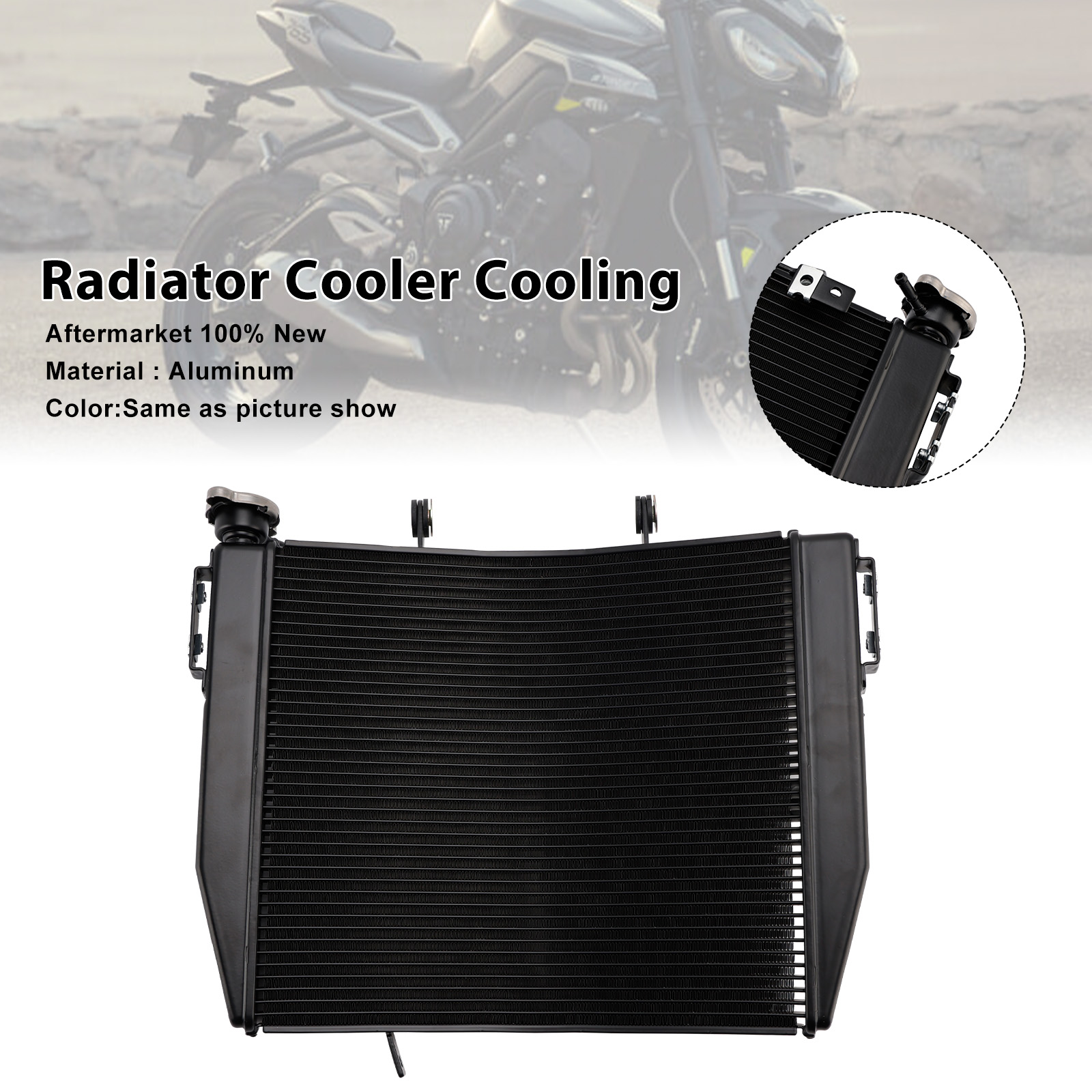 2023-2025 Triumph Street Triple 765 R/RS Radiator Cooler Cooling Black Generic