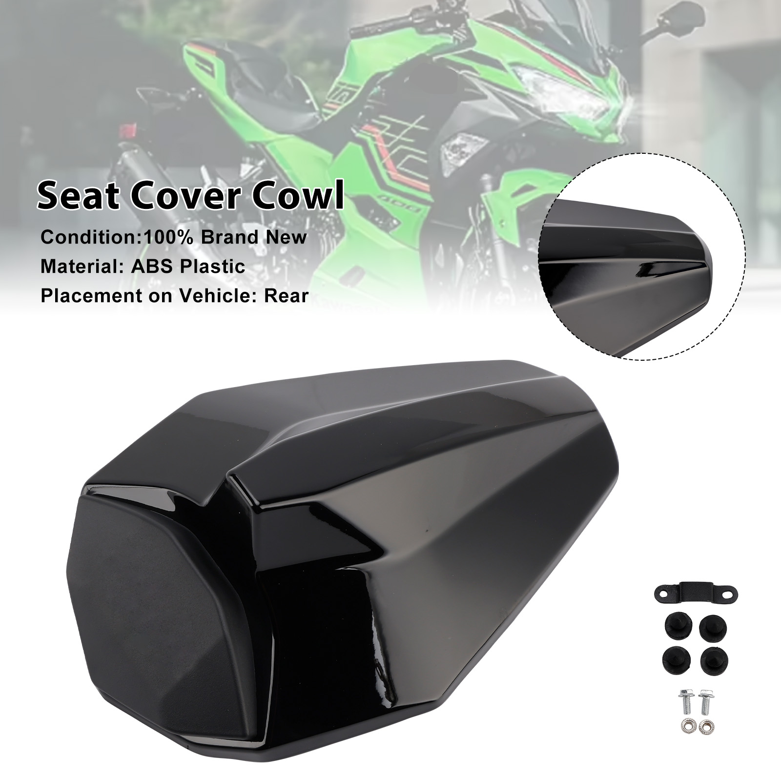 2020-2023 Kawasaki ZX-25R Seat Cover Cowl Black Generic