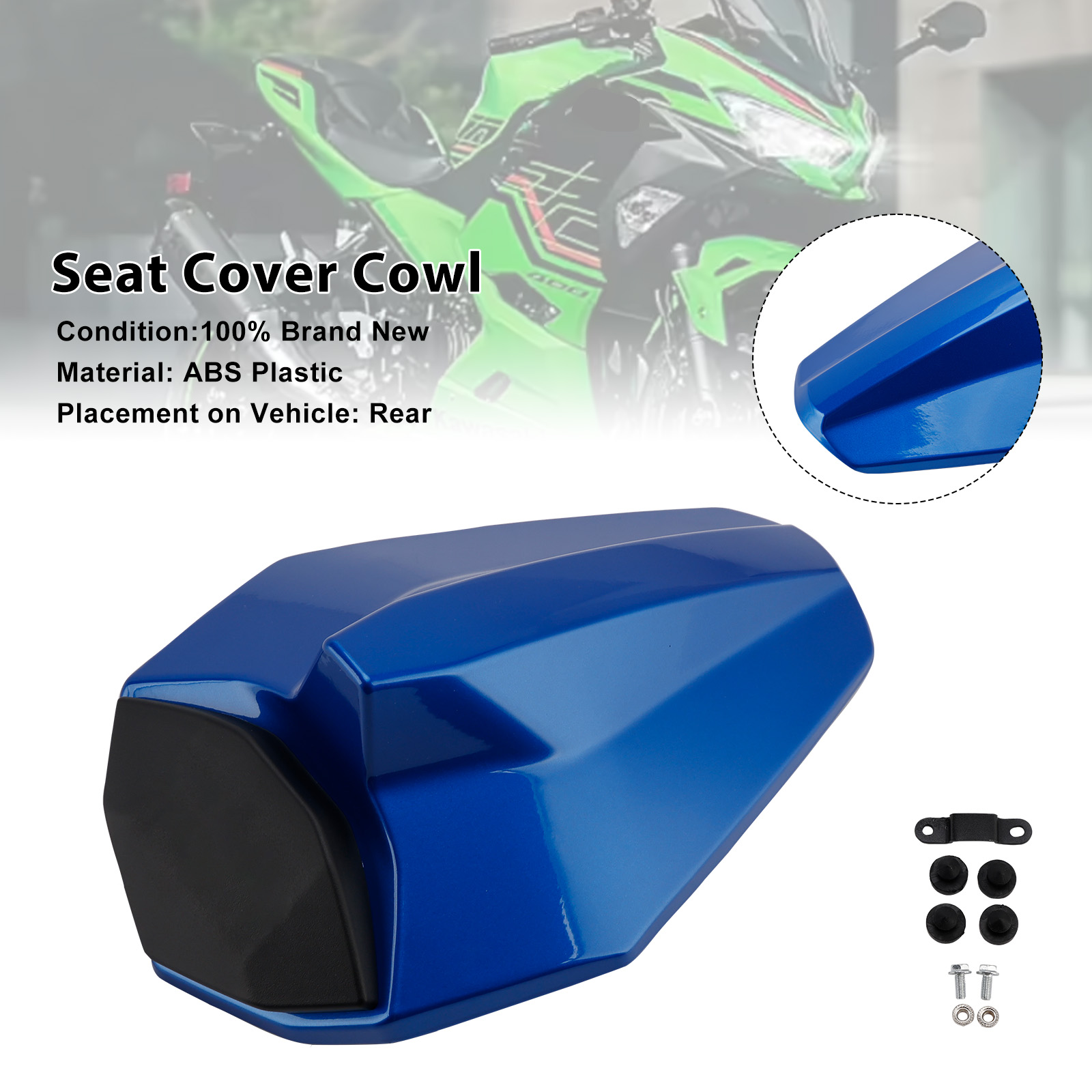 2020-2023 Kawasaki ZX-25R Seat Cover Cowl Blue Generic