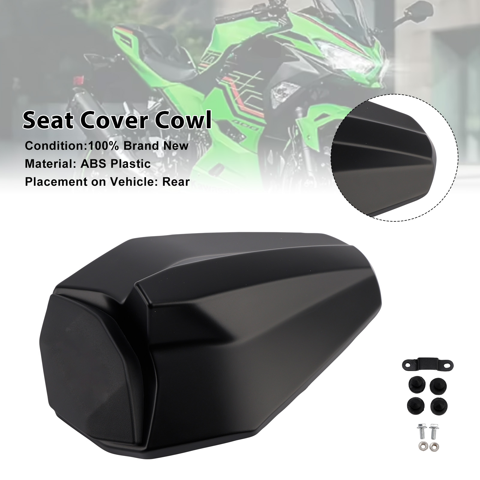 2023-2025 Kawasaki ZX-4R/ ZX-4RR Seat Cover Cowl Matte Black Generic