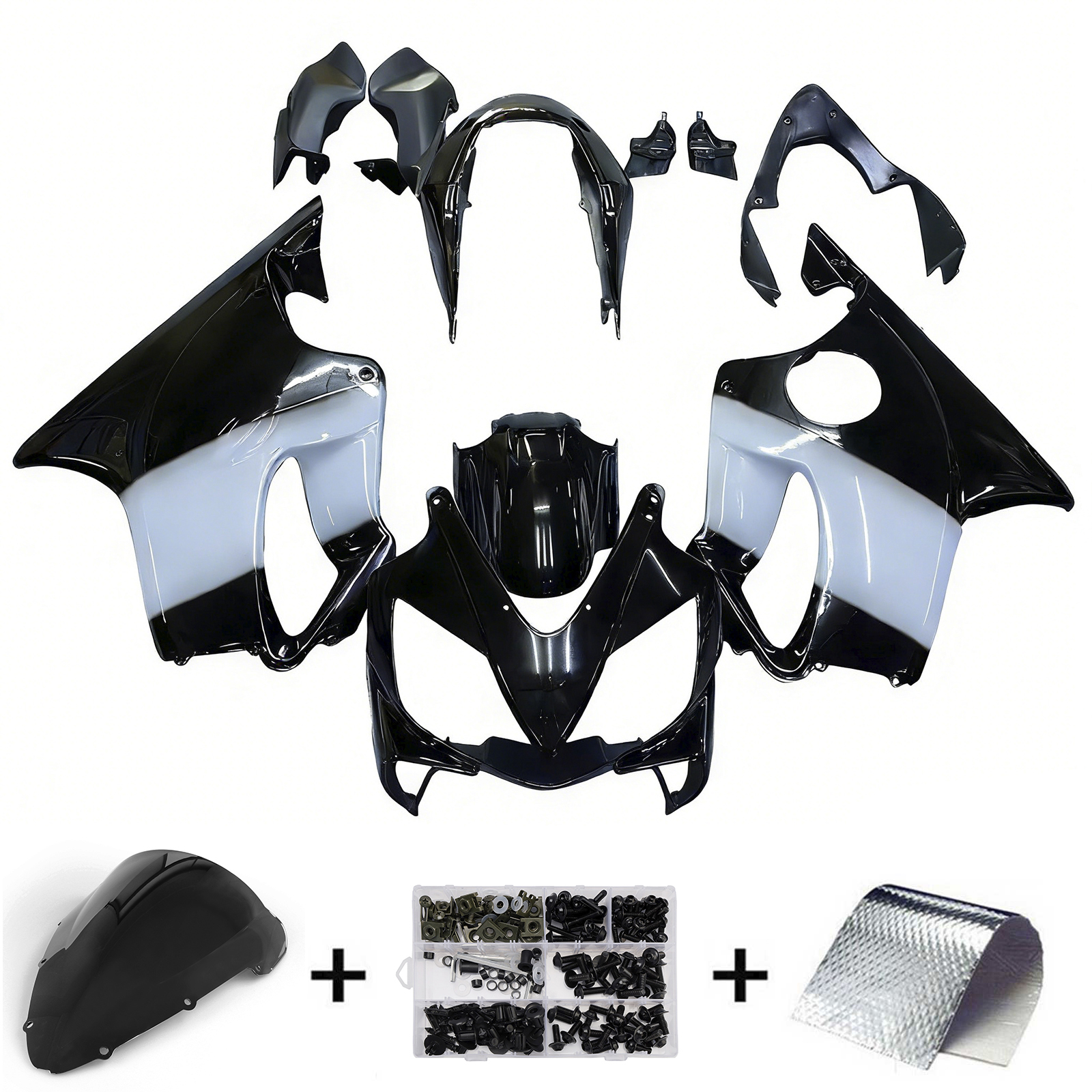 2004-2007 Honda CBR 600 F4i Amotopart Fairings Black West Racing Customs Fairing