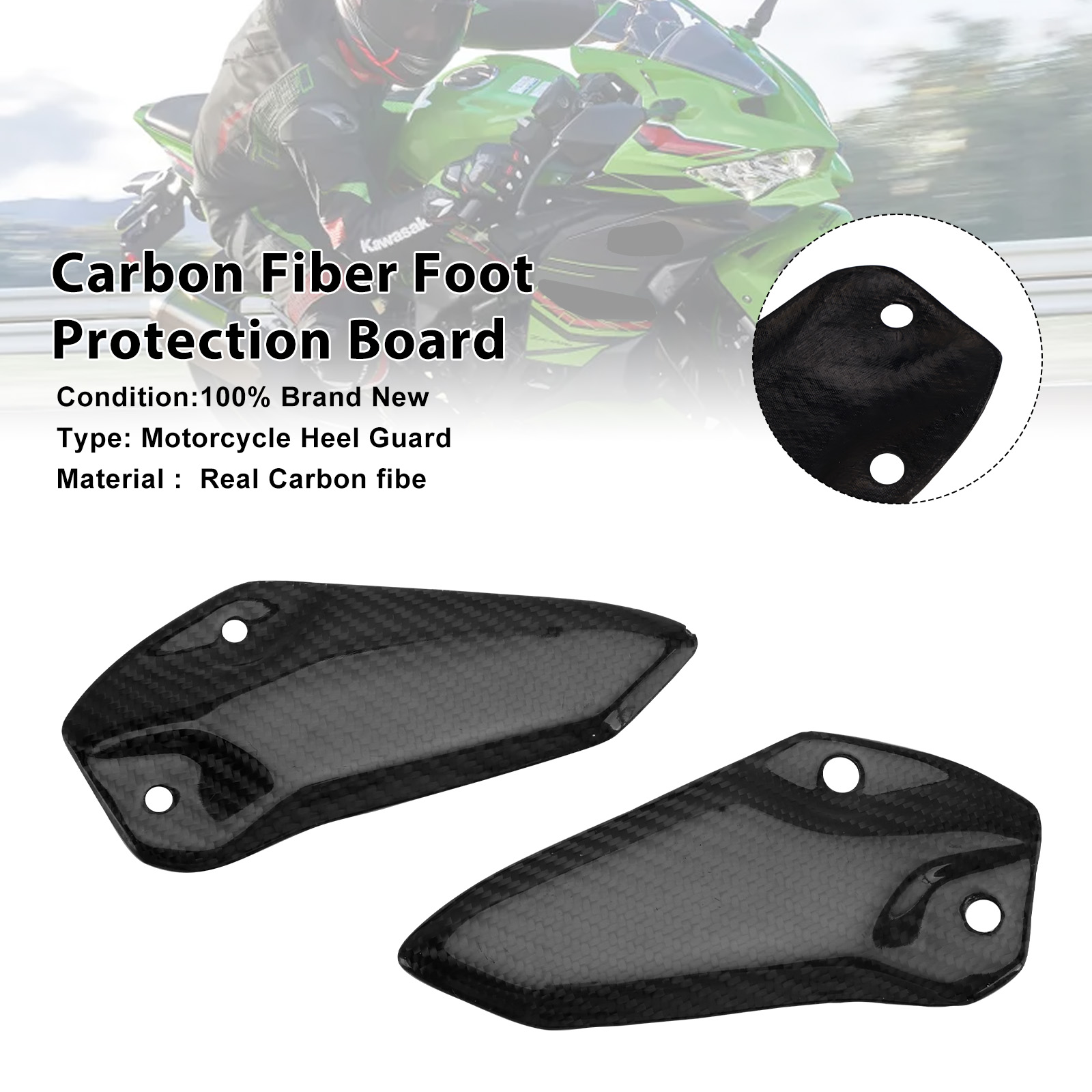 Kawasaki ZX-4R ZX-4RR ZX-25R Carbon Fiber Foot Protection Board Generic