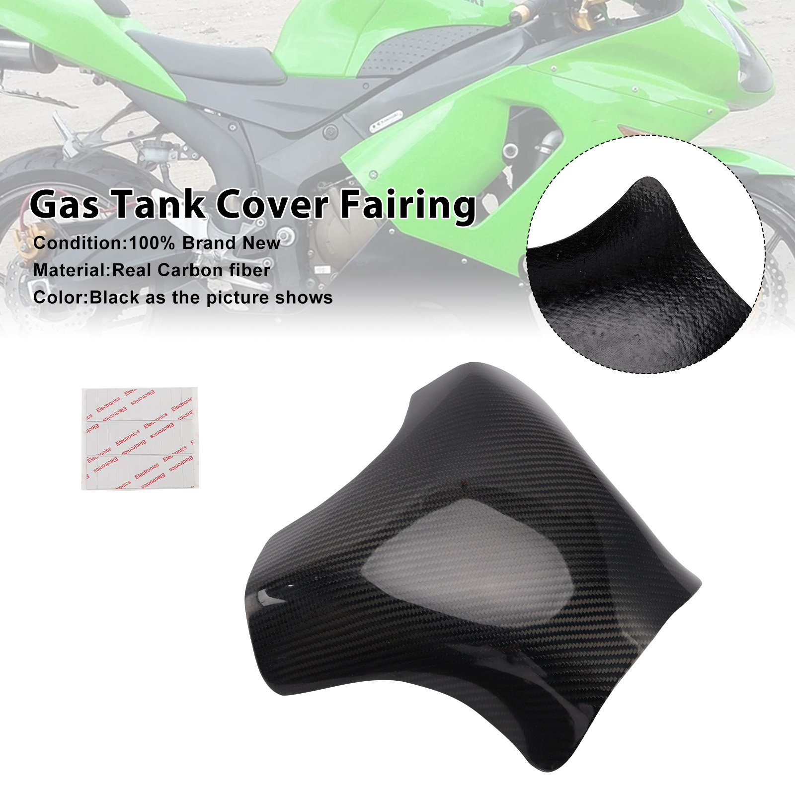 2003-2006 Kawasaki ZX-6R Gas Tank Cover Fairing Real Carbon fiber Generic