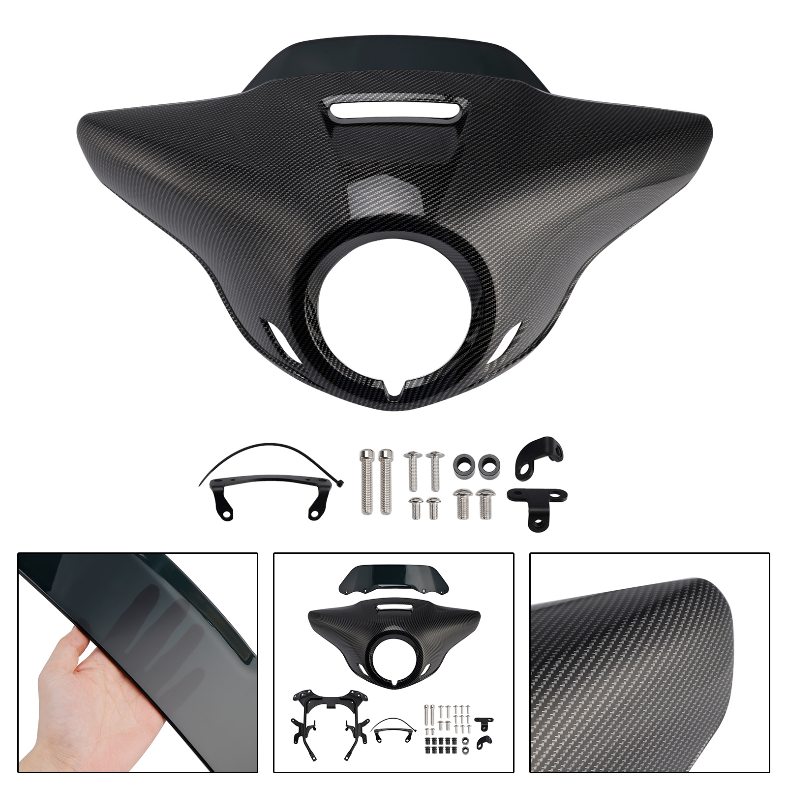 2021-2024 HONDA CM300 CM500 Windshield Headlight Fairing Carbon+Black Generic