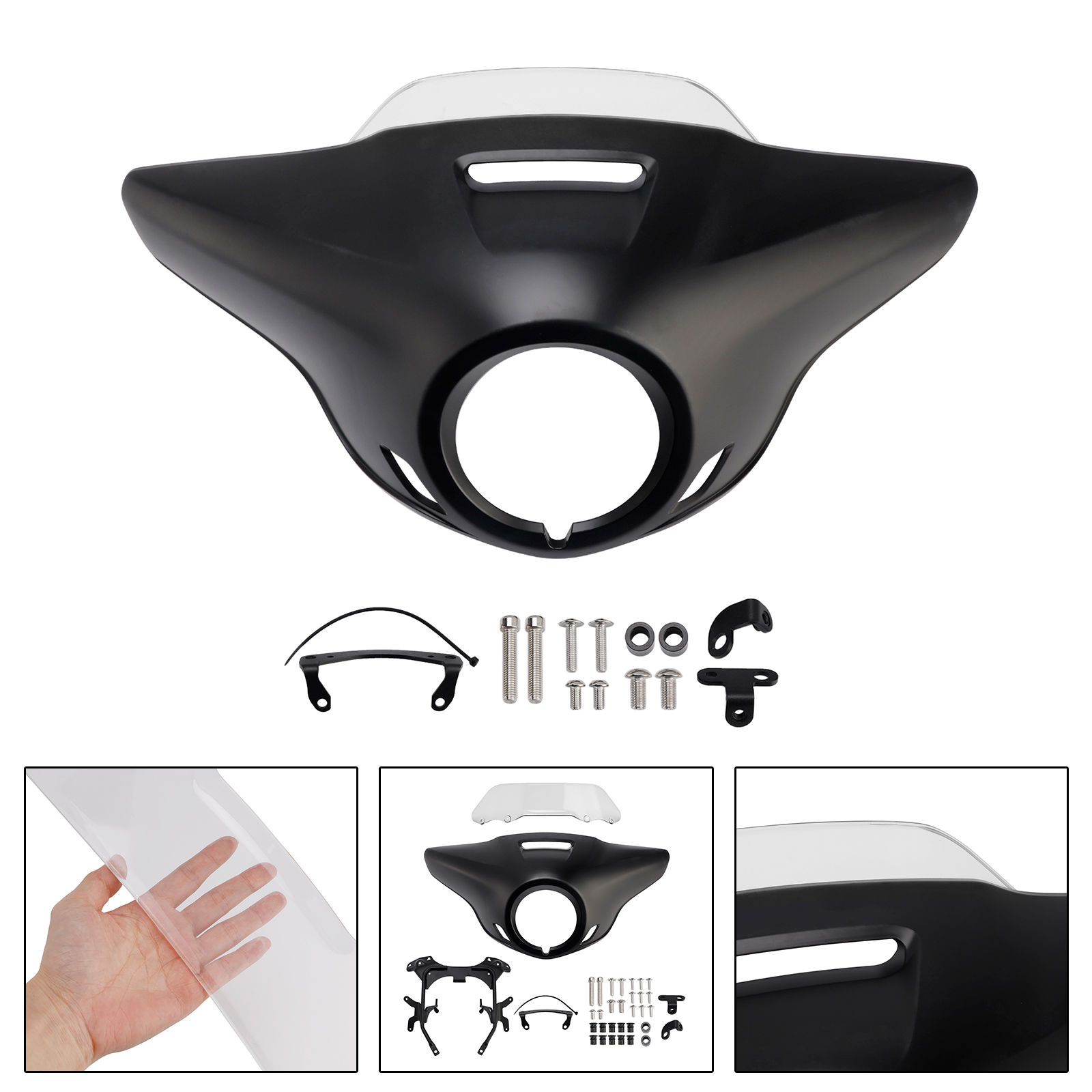 2021-2024 HONDA CM300 CM500 Windshield Headlight Fairing Matte Black+Clear Generic