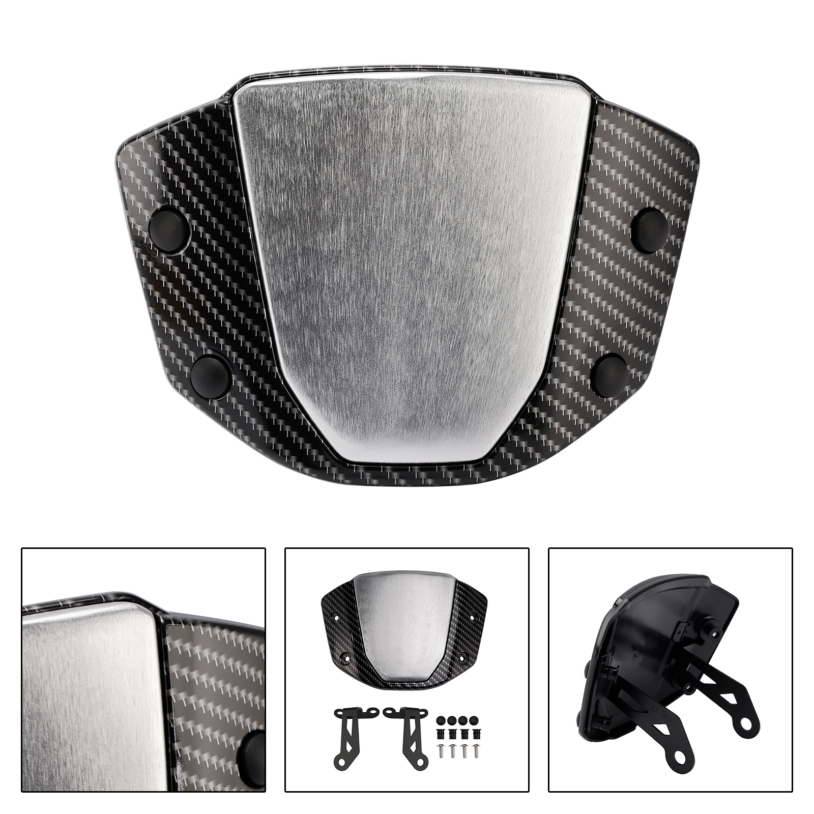 2024-2025 HONDA CB650R Windshield WindScreen Silver+Simulated Carbon Generic