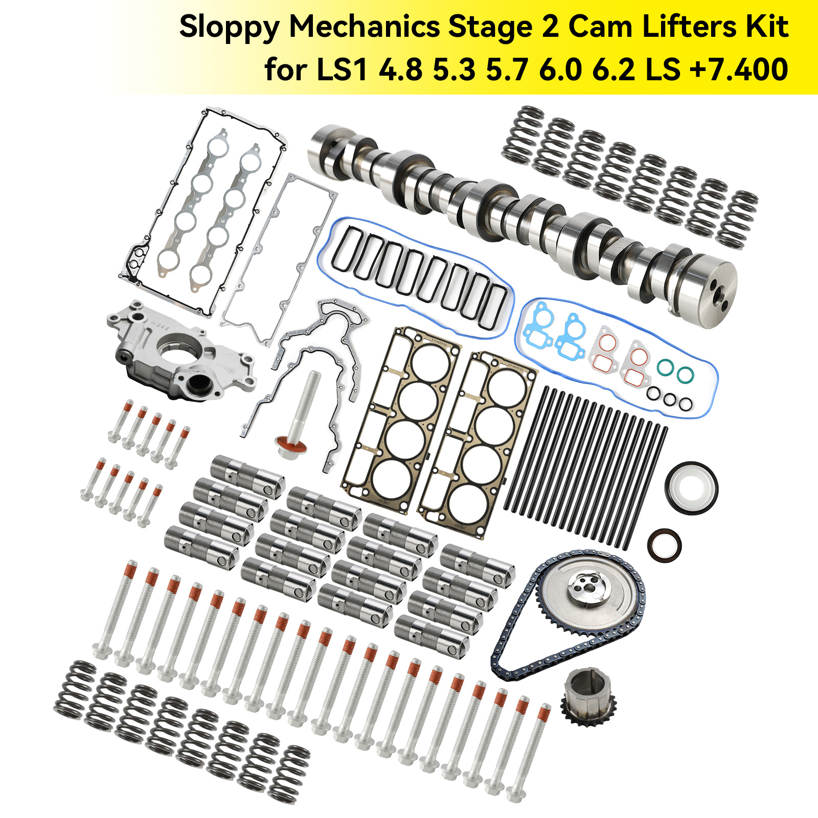 Complete Stage 2 Camshaft Upgrade Kit for GM 5.3 6.0 LS Truck & SUV Includes Lifters & Pushrods