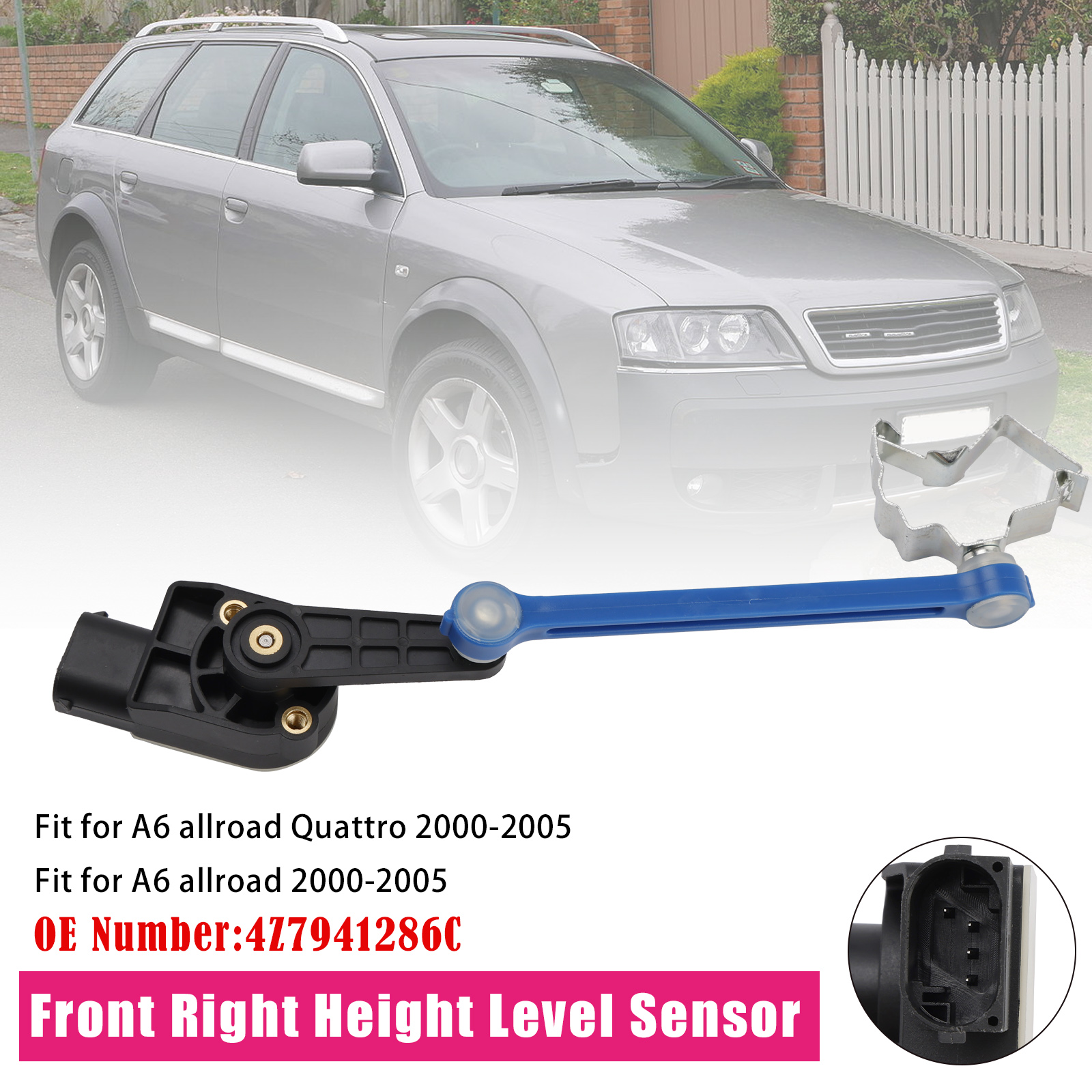 2000-2005 Audi A6 allroad Quattro Front Right Height Level Sensor 4Z7941286C Generic