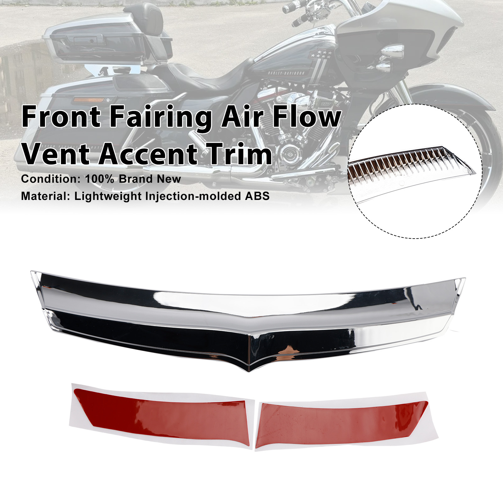 2015-2019 Harley Road Glides Front Fairing Air Flow Vent Accent Trim Chrome Generic