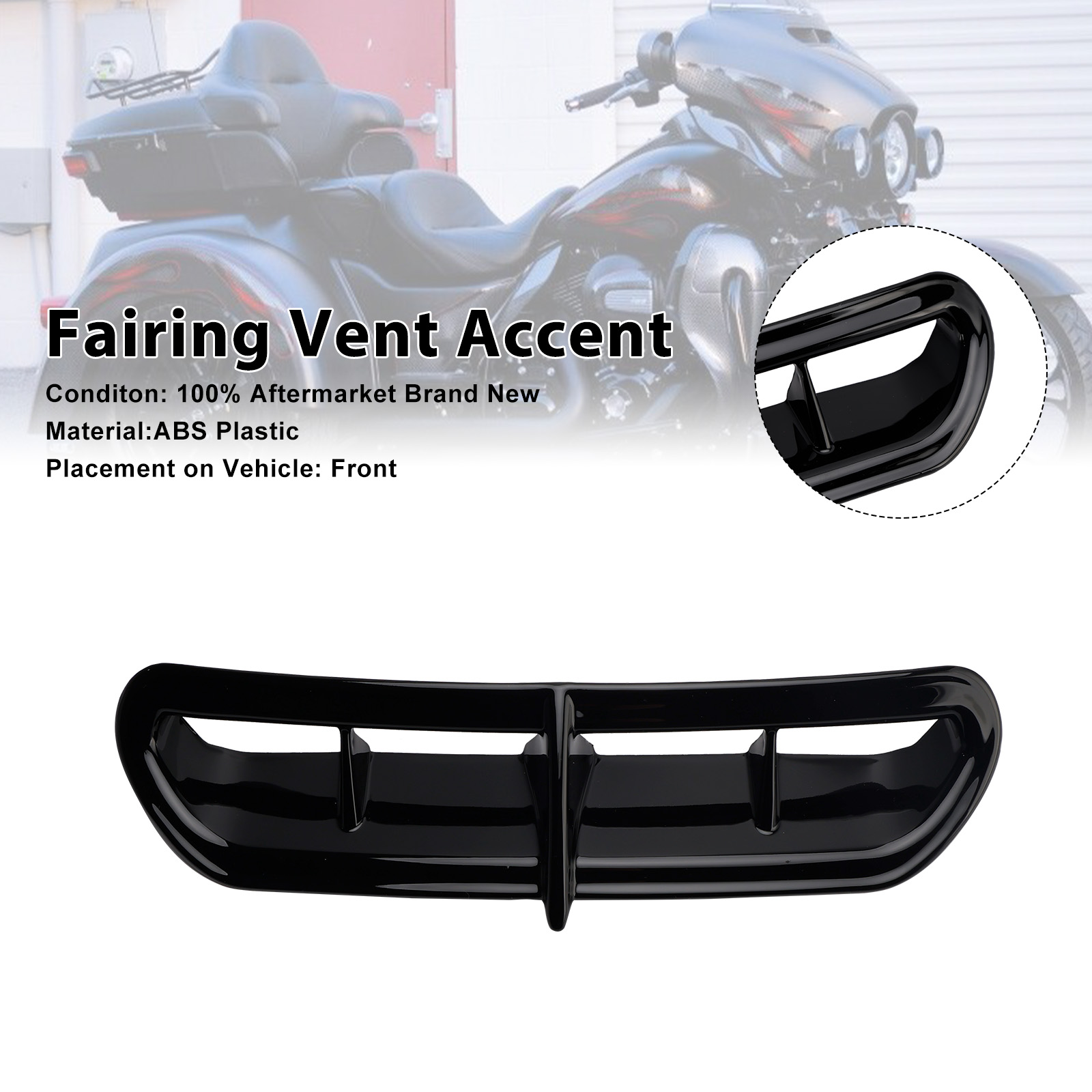 2014-2022 Harley Touring&Trike Fairing Vent Accent Black Generic